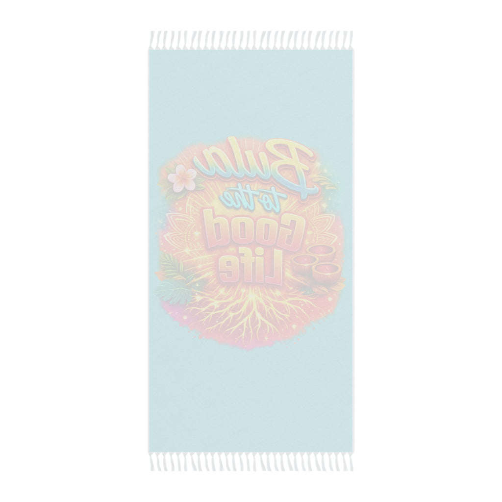 Beach Towel — "Bula to the Good Life" Tropical Boho Throw