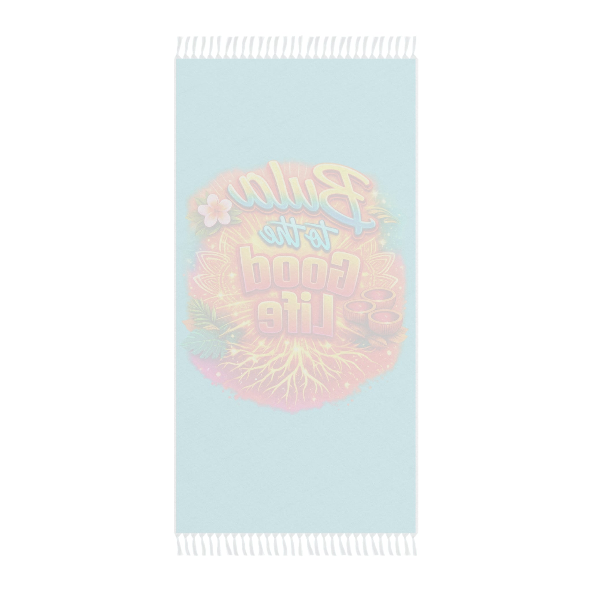 Beach Towel — "Bula to the Good Life" Tropical Boho Throw