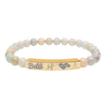 Bula- Life, Good Health, Blessings | Natural Stone Beaded Bar Bracelet — Personalized Stretch Bracelet
