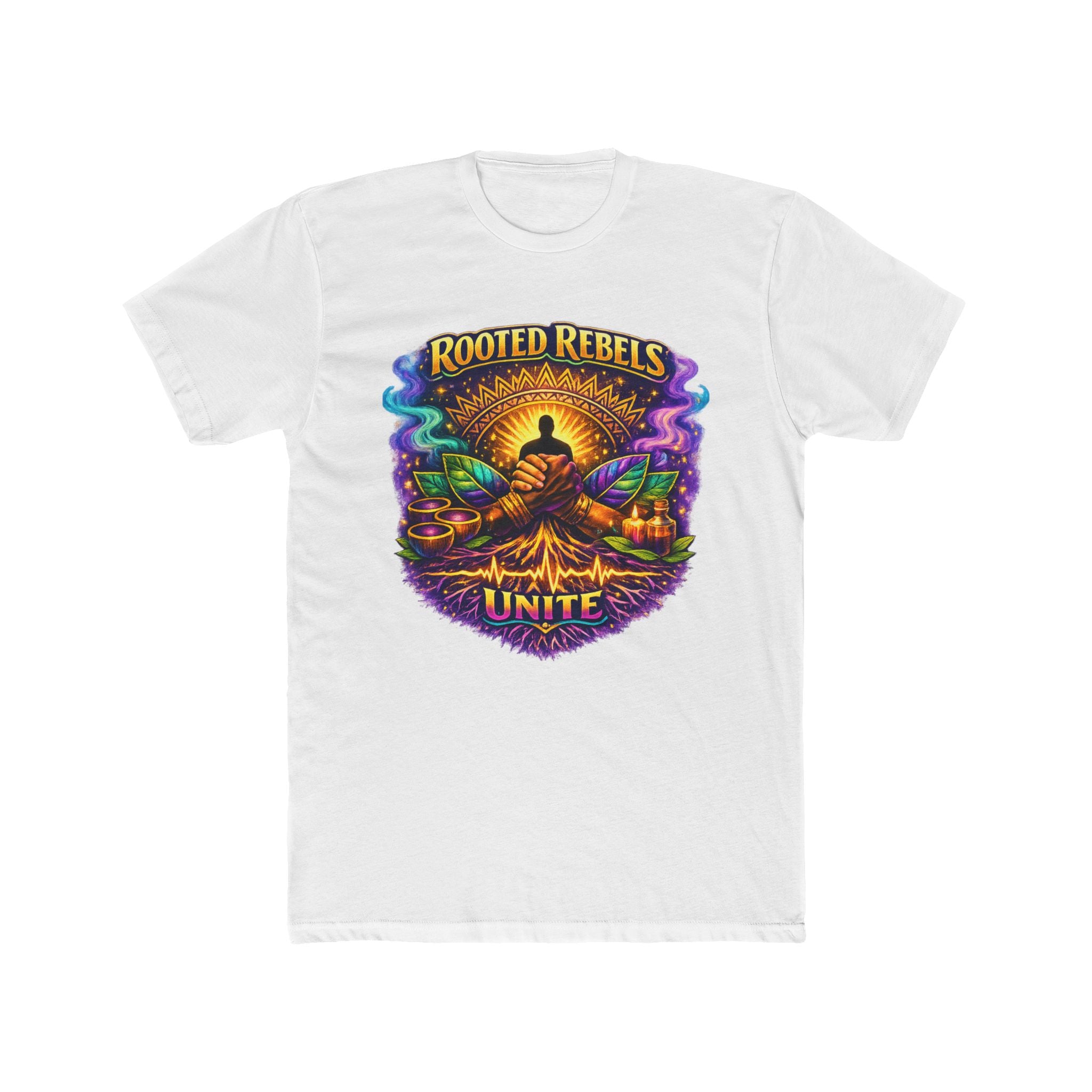Rooted Rebels Unite T-Shirt — Psychedelic Nature Graphic Tee