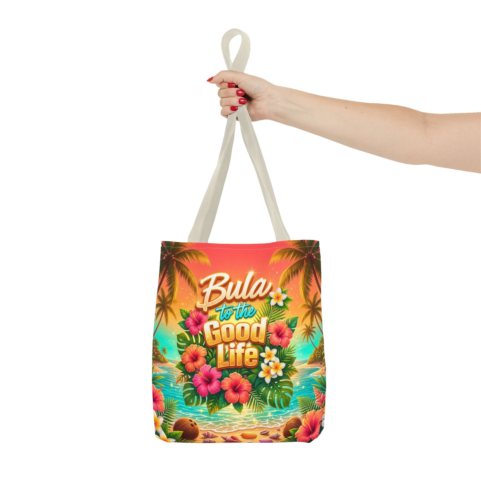 Tote Bag — "Bula to the Good Life" Tropical Hibiscus Beach Tote