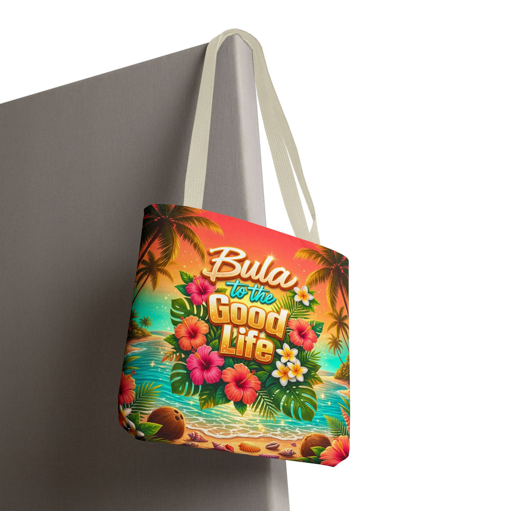 Tote Bag — "Bula to the Good Life" Tropical Hibiscus Beach Tote