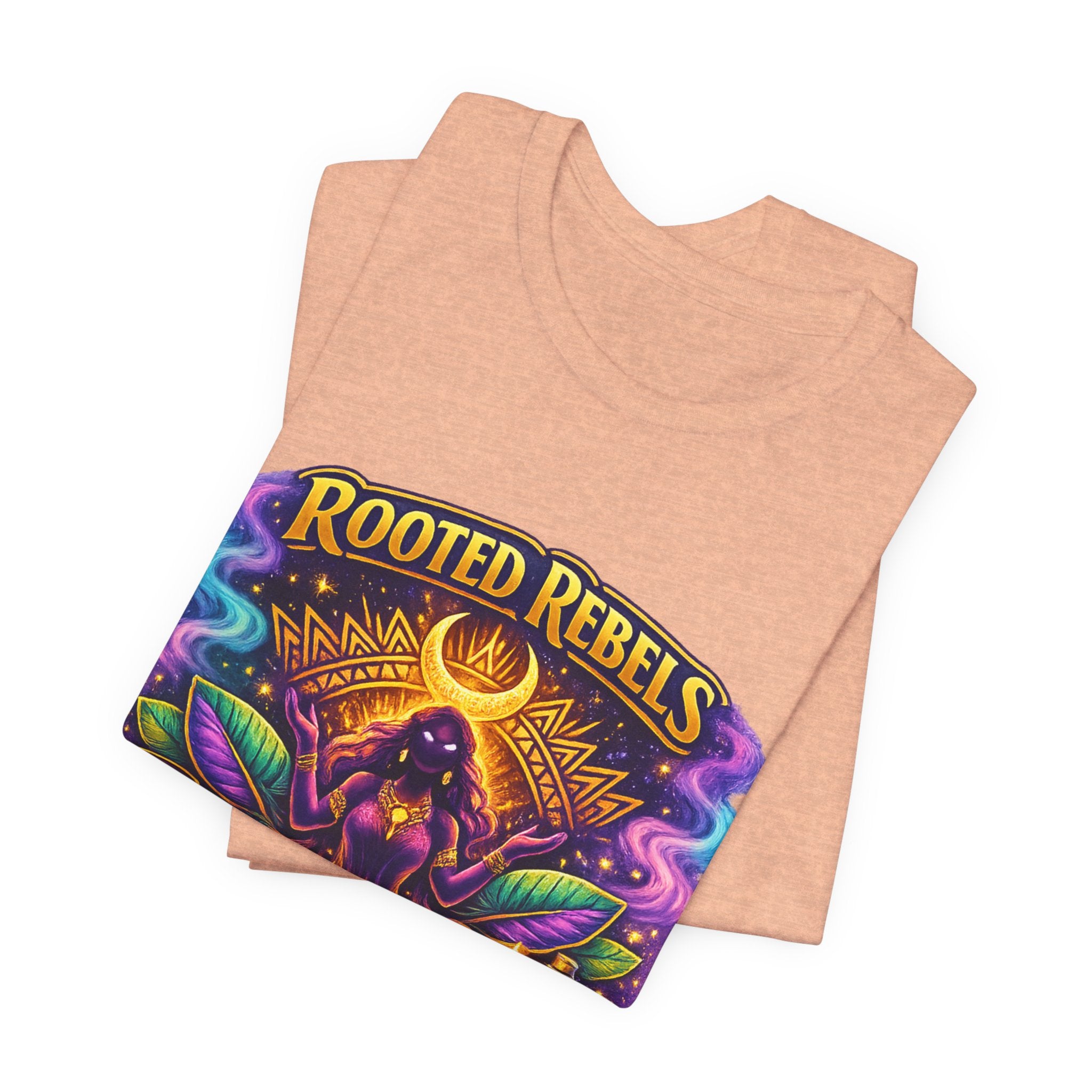 Rooted Rebels Goddess T-Shirt — Vibrant Spiritual Nature Tee