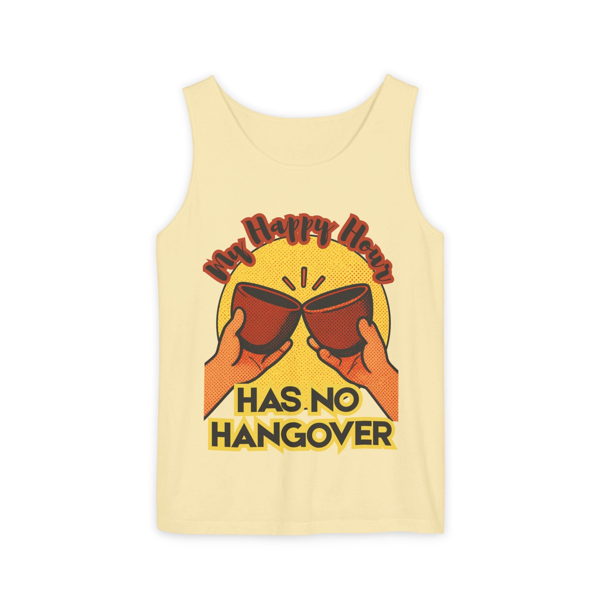 My Happy Hour Has No Hangover Tank Top | Retro Cheers Graphic Tank