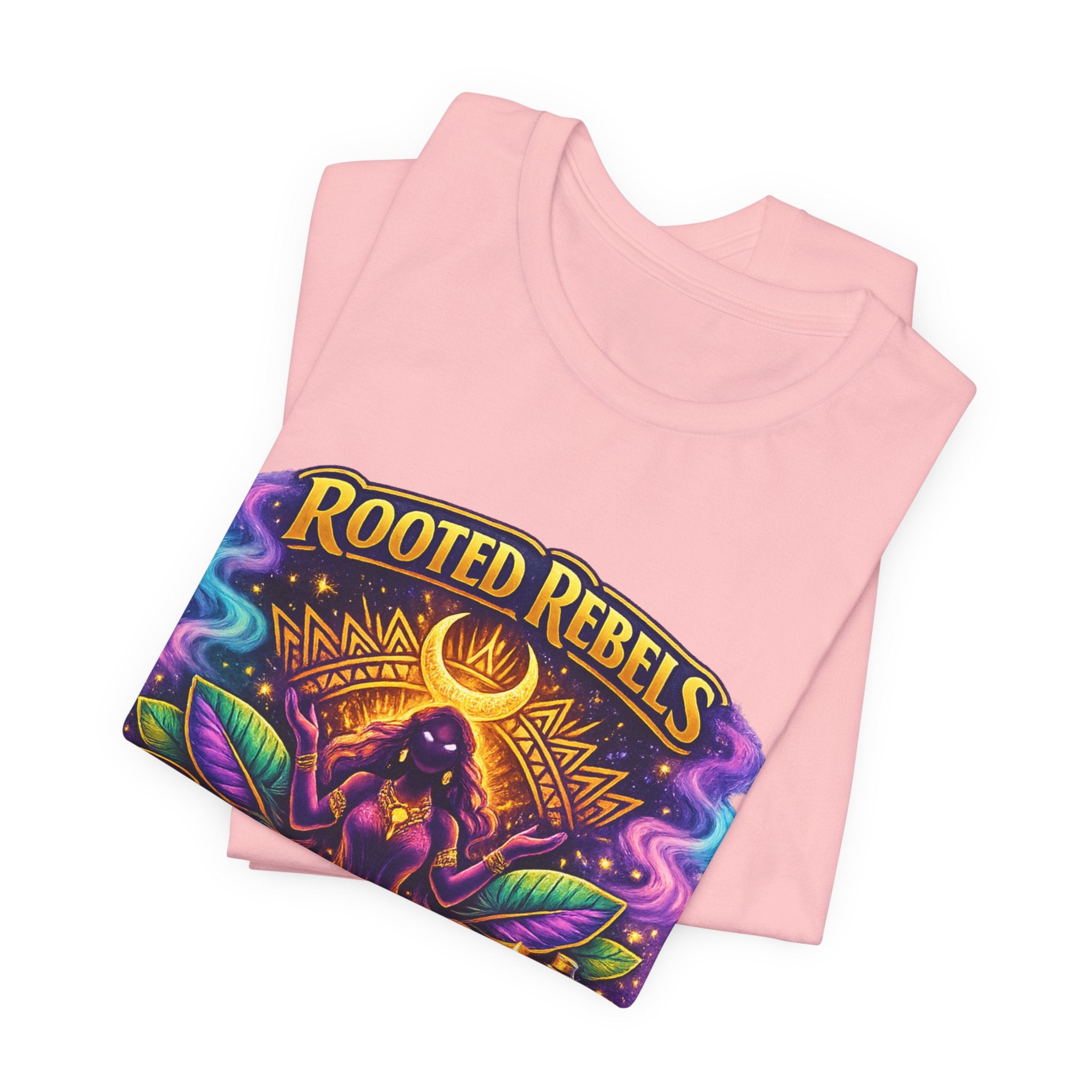 Rooted Rebels Goddess T-Shirt — Vibrant Spiritual Nature Tee