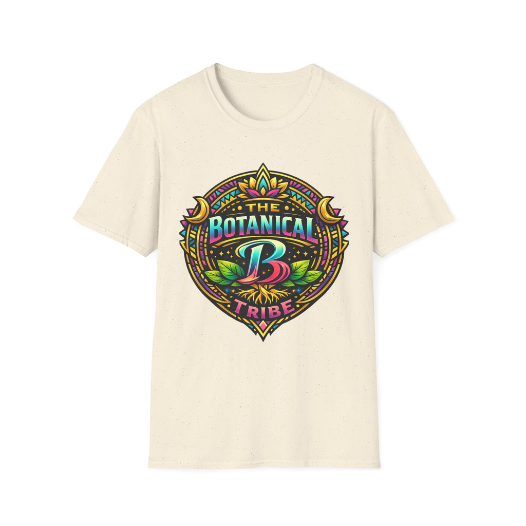 Botanical Tribe T-Shirt — Colorful Floral Badge Tee