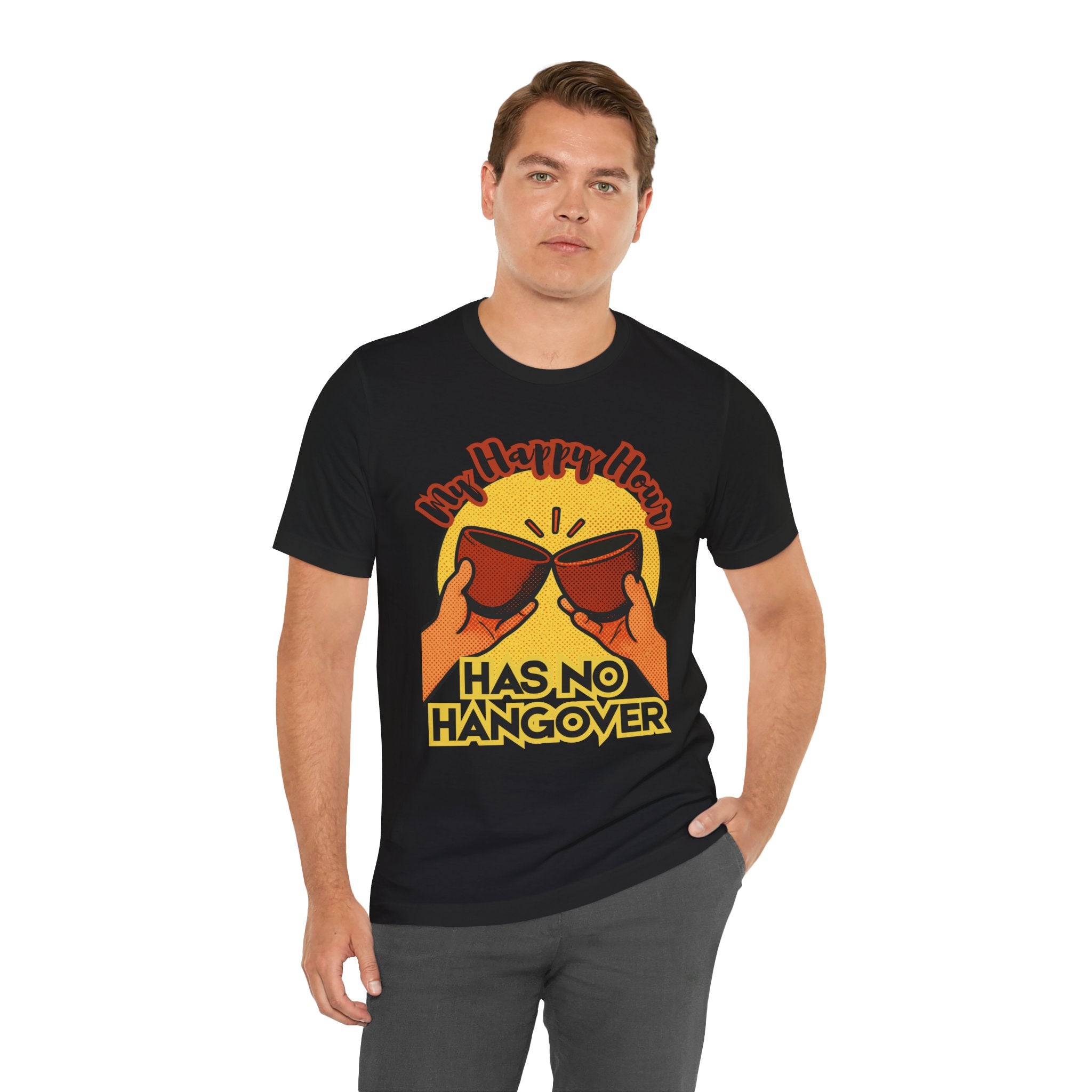 New Happy Hour Has No Hangover T-Shirt | Cheers Cocktail Graphic Tee