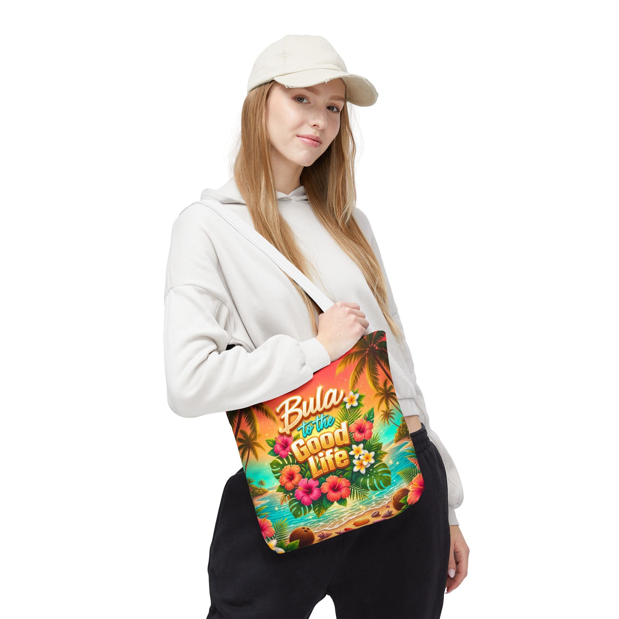 Tote Bag — "Bula to the Good Life" Tropical Hibiscus Beach Tote