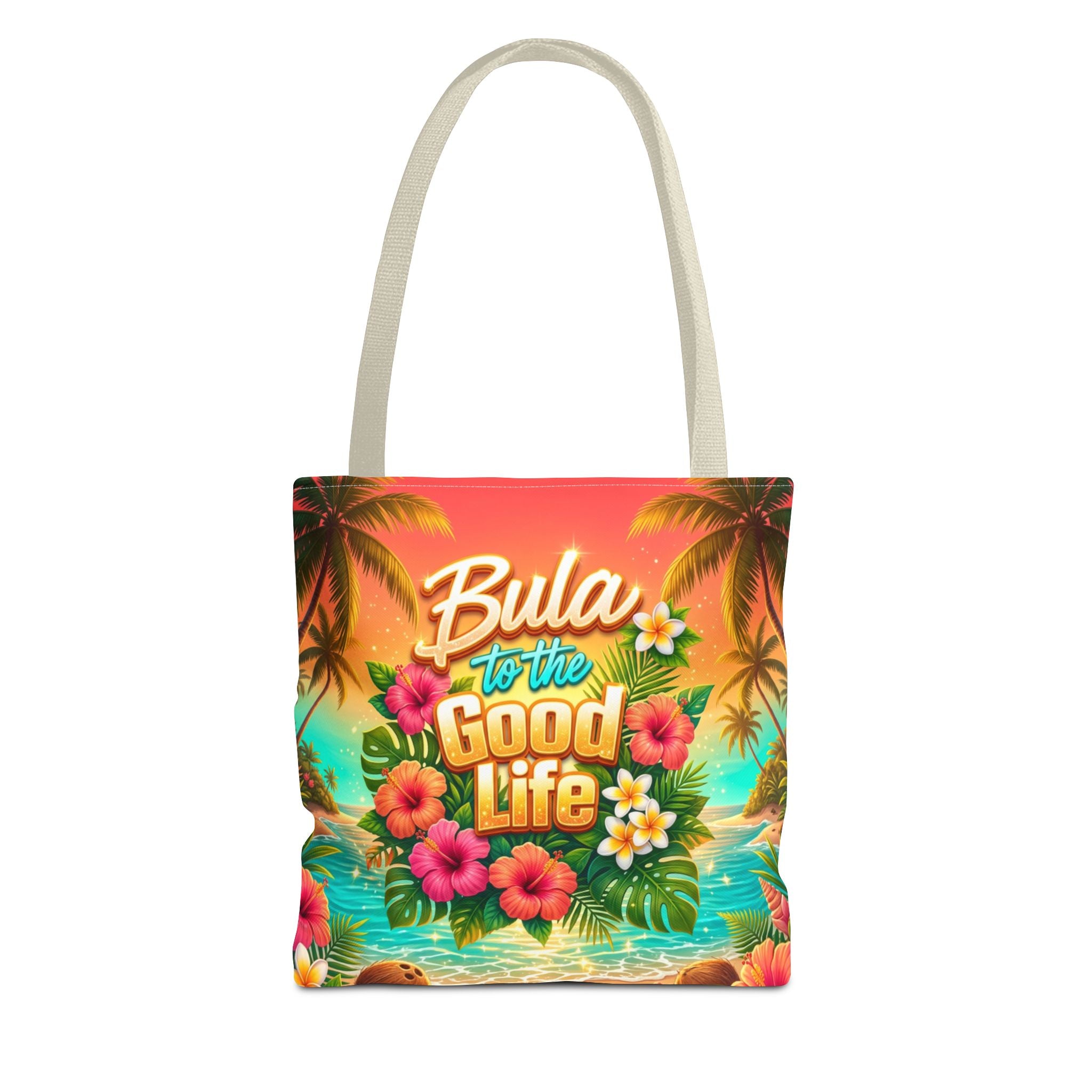 Tote Bag — "Bula to the Good Life" Tropical Hibiscus Beach Tote
