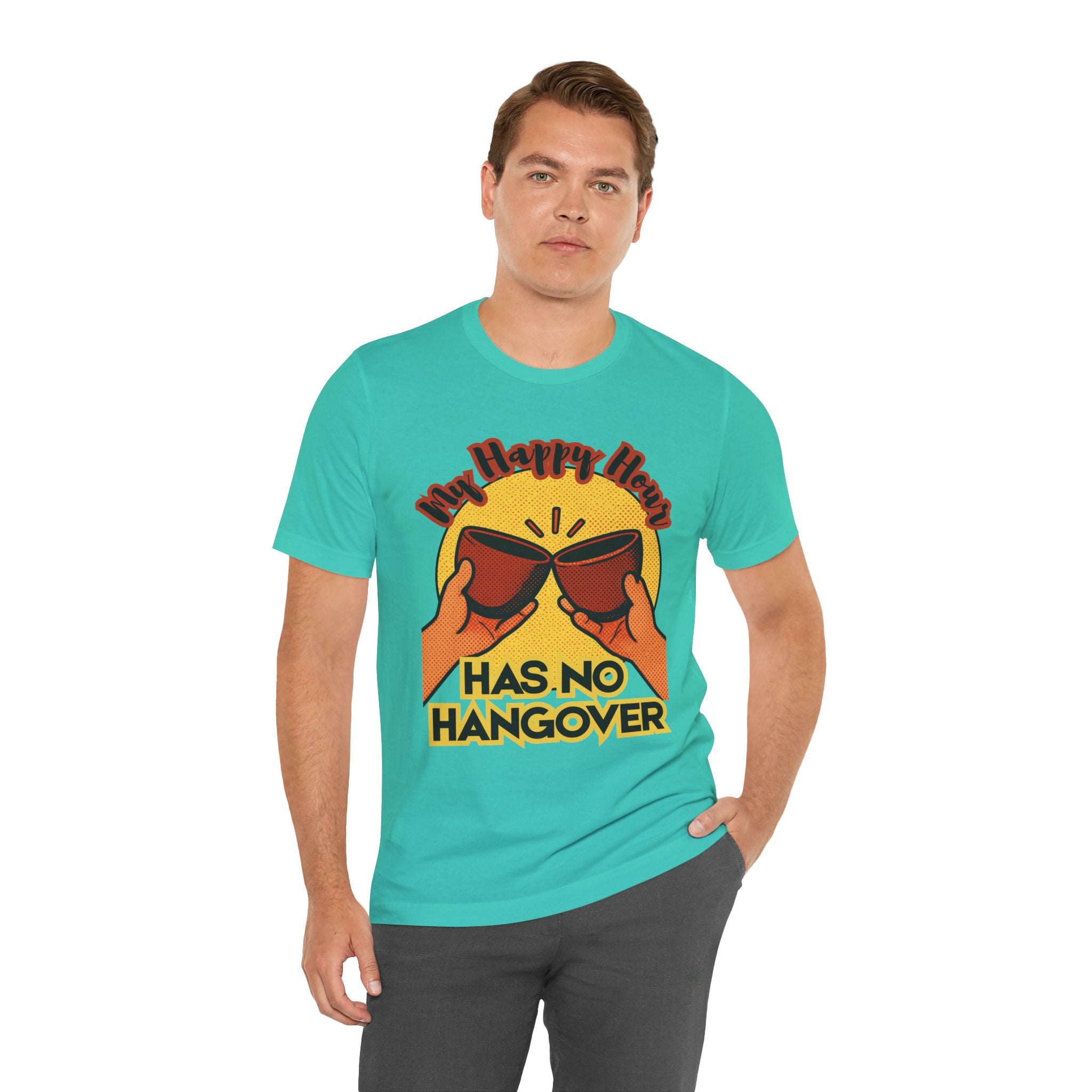 New Happy Hour Has No Hangover T-Shirt | Cheers Cocktail Graphic Tee