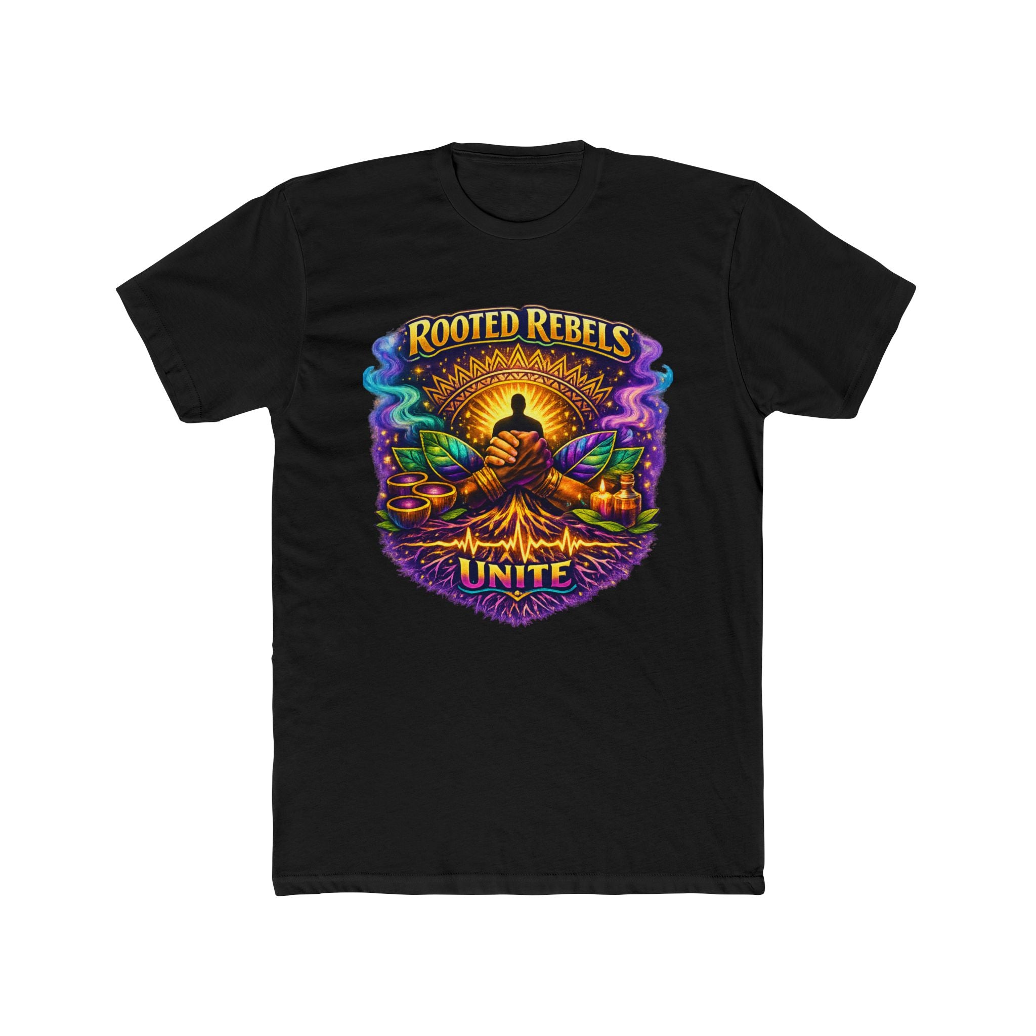 Rooted Rebels Unite T-Shirt — Psychedelic Nature Graphic Tee