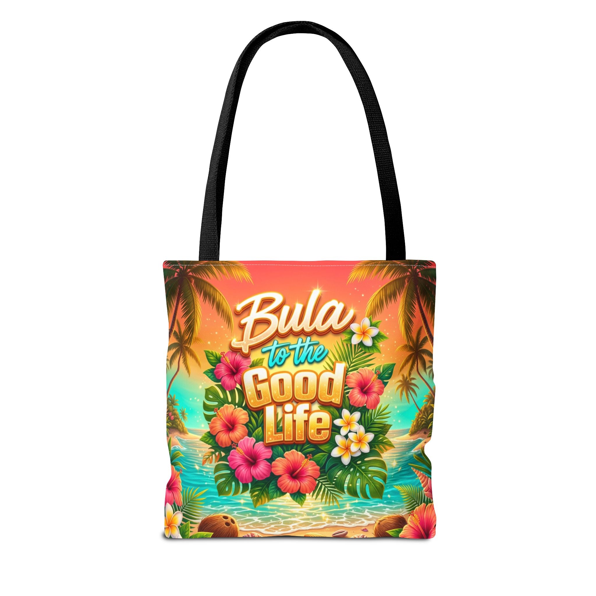 Tote Bag — "Bula to the Good Life" Tropical Hibiscus Beach Tote