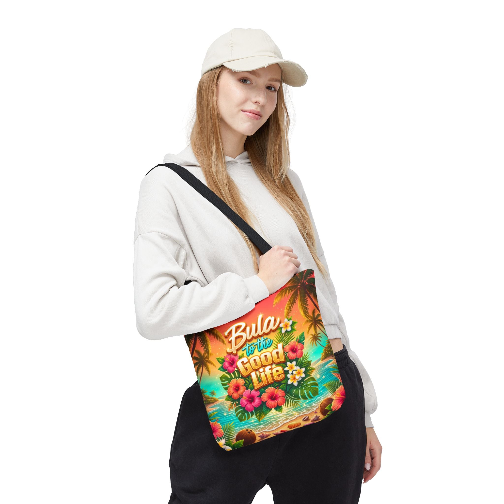 Tote Bag — "Bula to the Good Life" Tropical Hibiscus Beach Tote