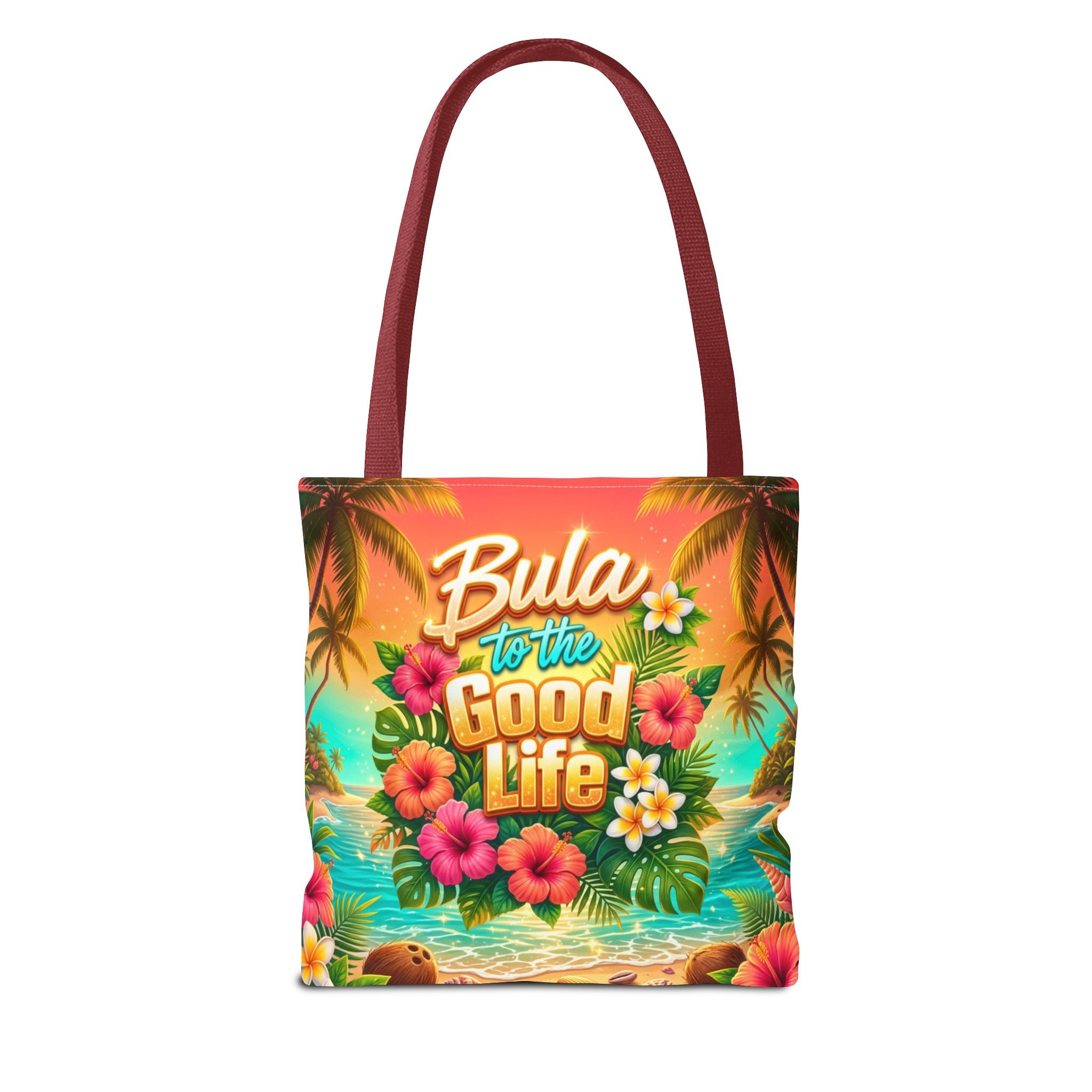Tote Bag — "Bula to the Good Life" Tropical Hibiscus Beach Tote