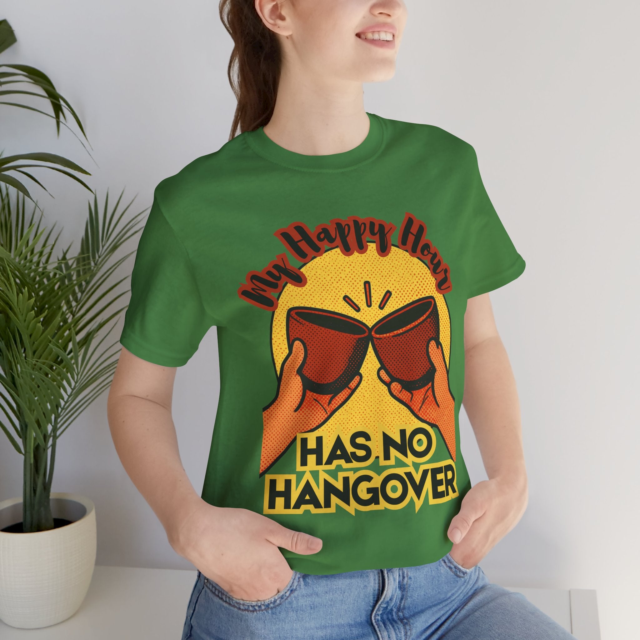 New Happy Hour Has No Hangover T-Shirt | Cheers Cocktail Graphic Tee