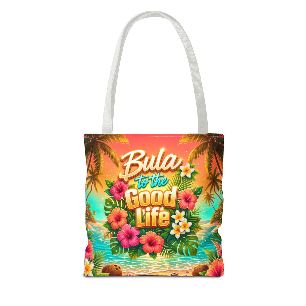 Tote Bag — "Bula to the Good Life" Tropical Hibiscus Beach Tote