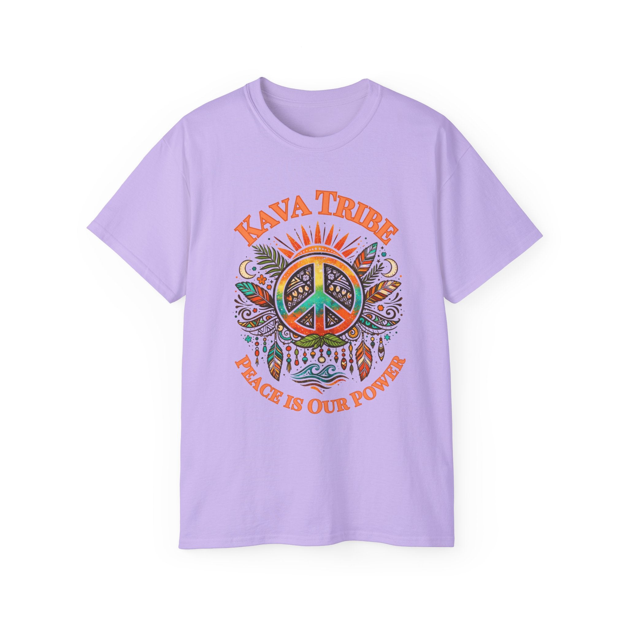 Peace Tribe Graphic Tee — "Kava Tribe: Peace Is Our Power" Retro Peace Sign T-Shirt