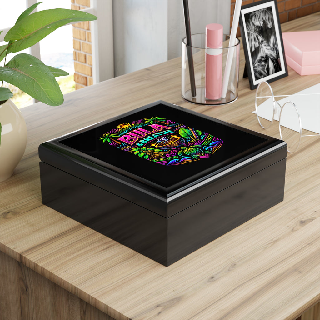 Jewelry Box — "Bula & Breathe" Tropical Keepsake Box