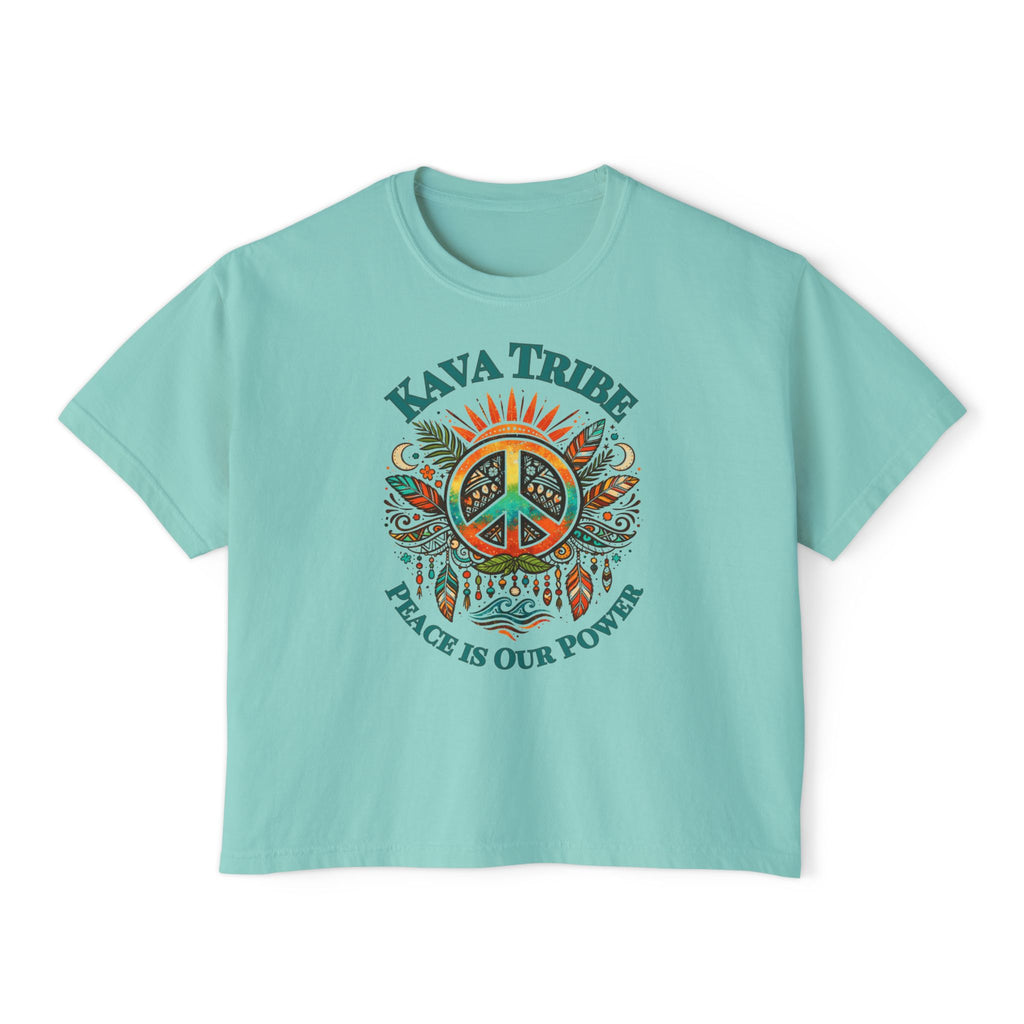 Kava Tribe Peace Graphic Tee — Women's Boxy T‑Shirt