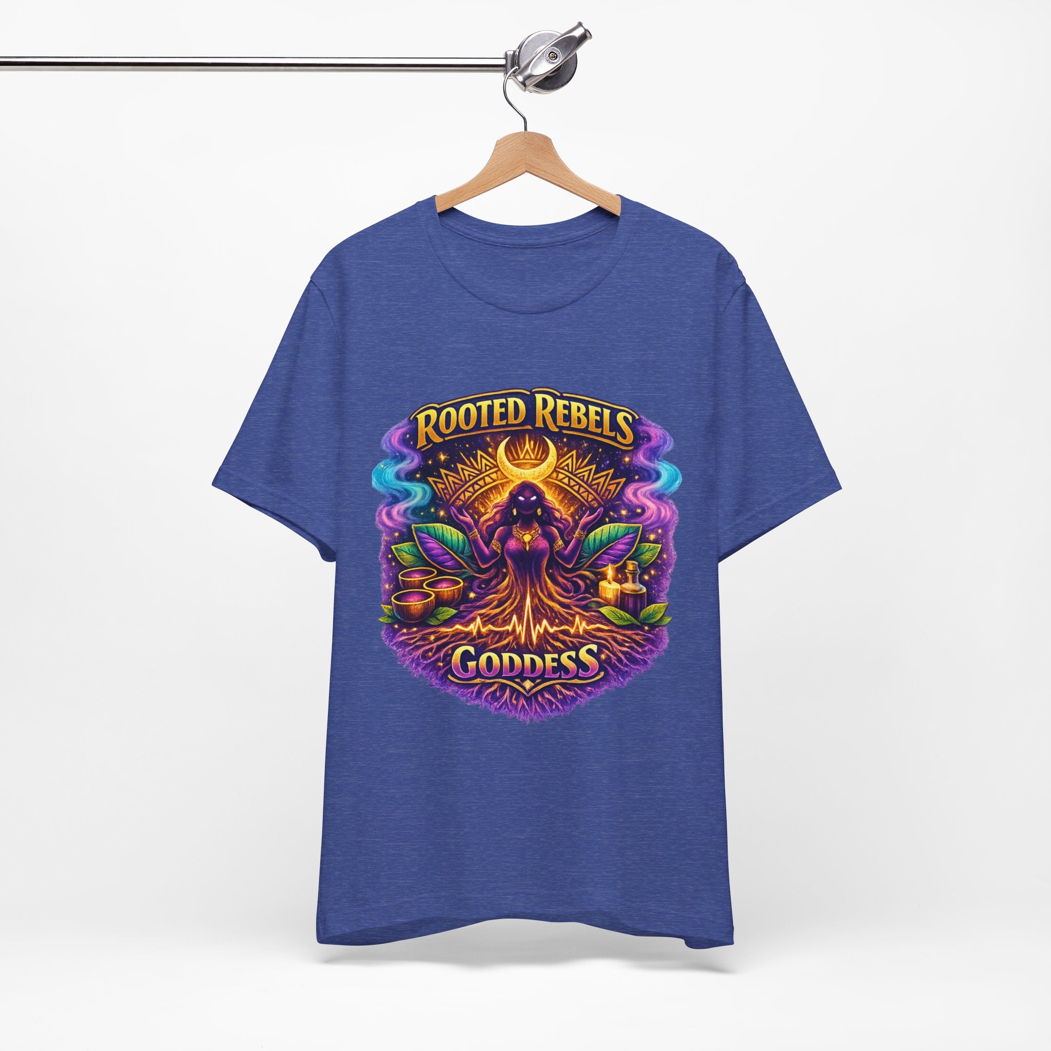 Rooted Rebels Goddess T-Shirt — Vibrant Spiritual Nature Tee