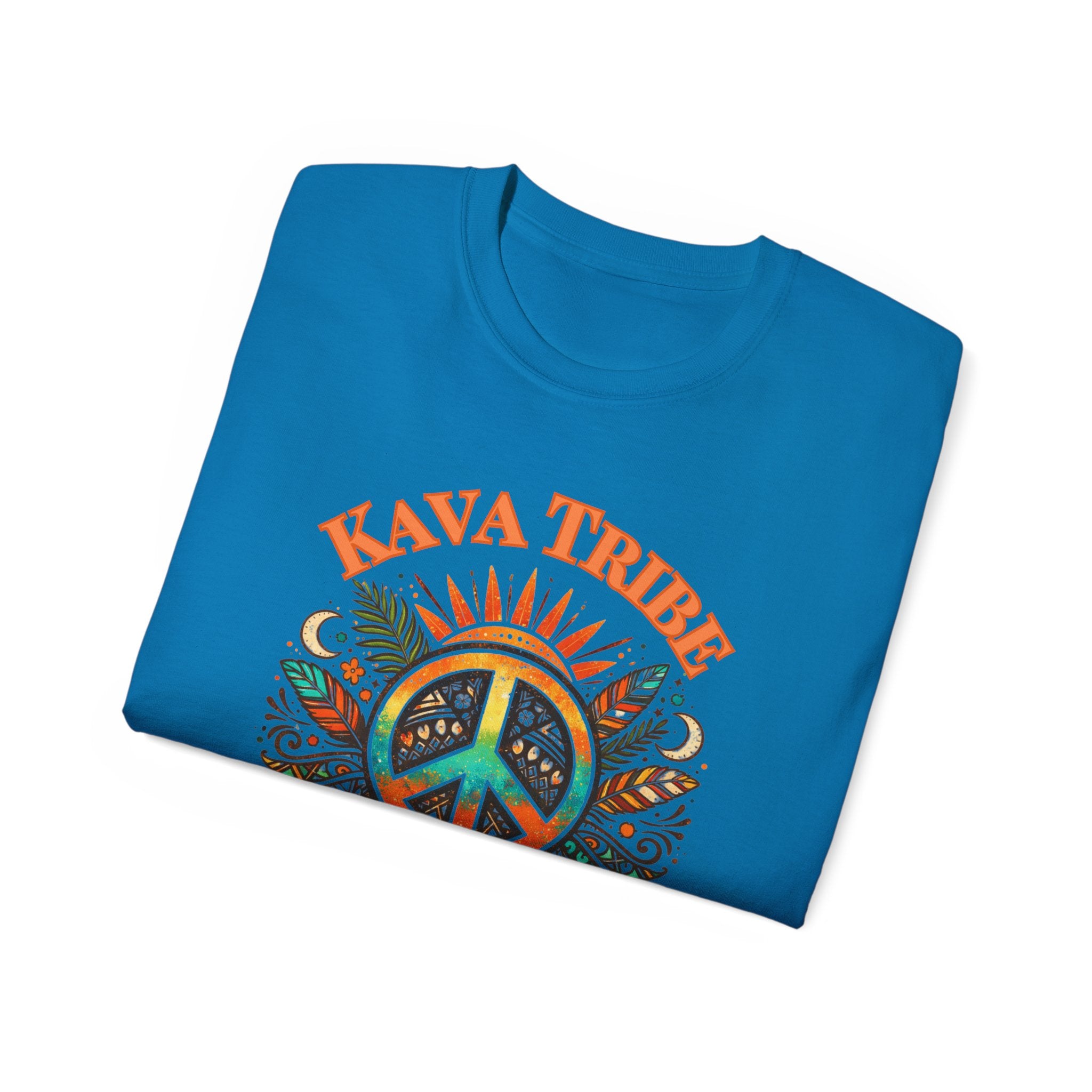 Peace Tribe Graphic Tee — "Kava Tribe: Peace Is Our Power" Retro Peace Sign T-Shirt