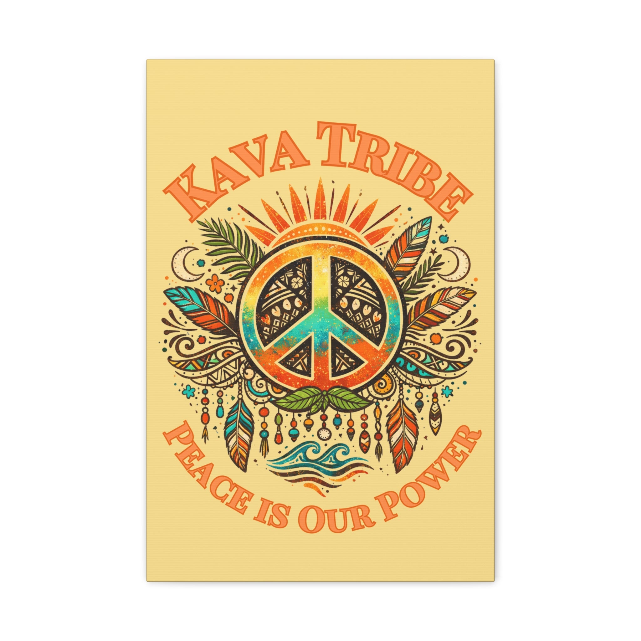 Kava Tribe Peace Is Our Power Matte Canvas Art