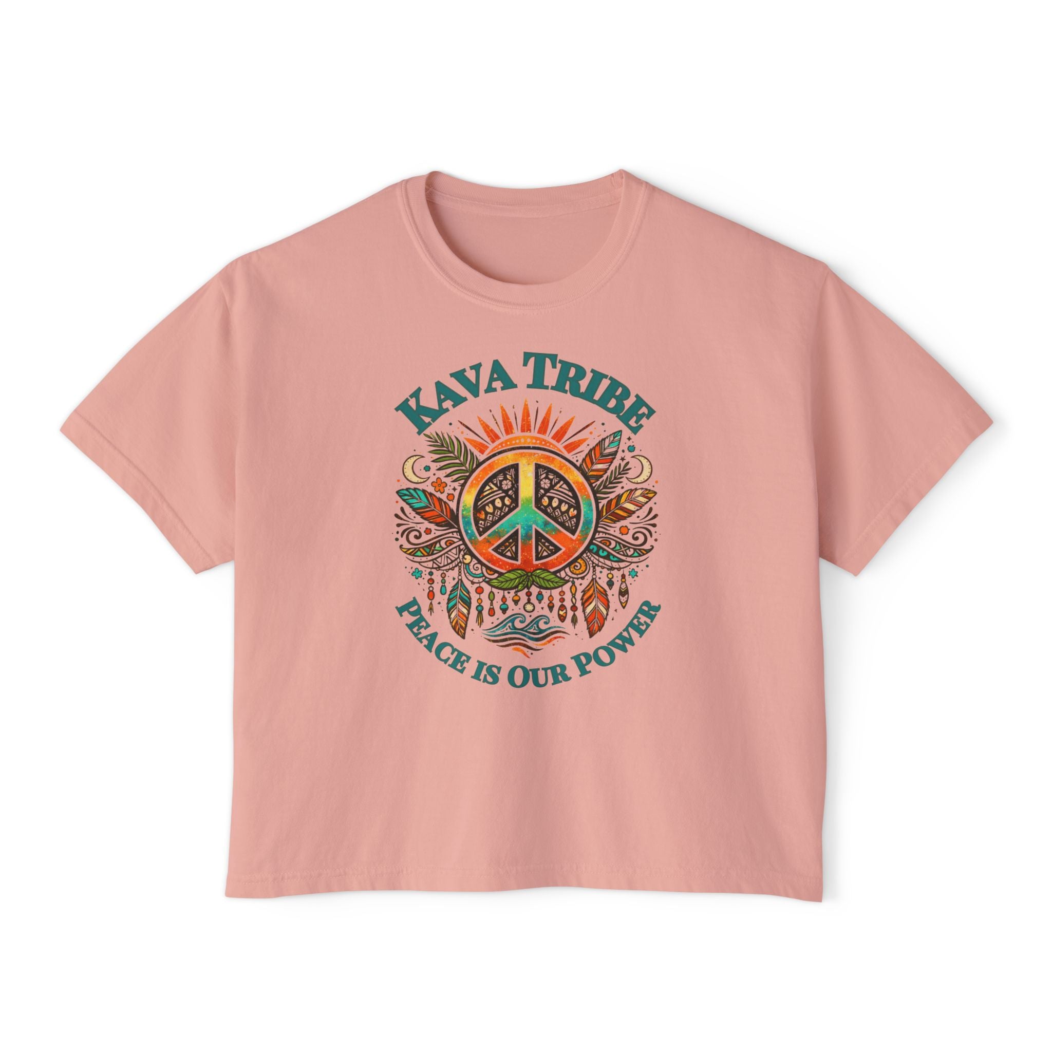 Kava Tribe Peace Graphic Tee — Women's Boxy T‑Shirt