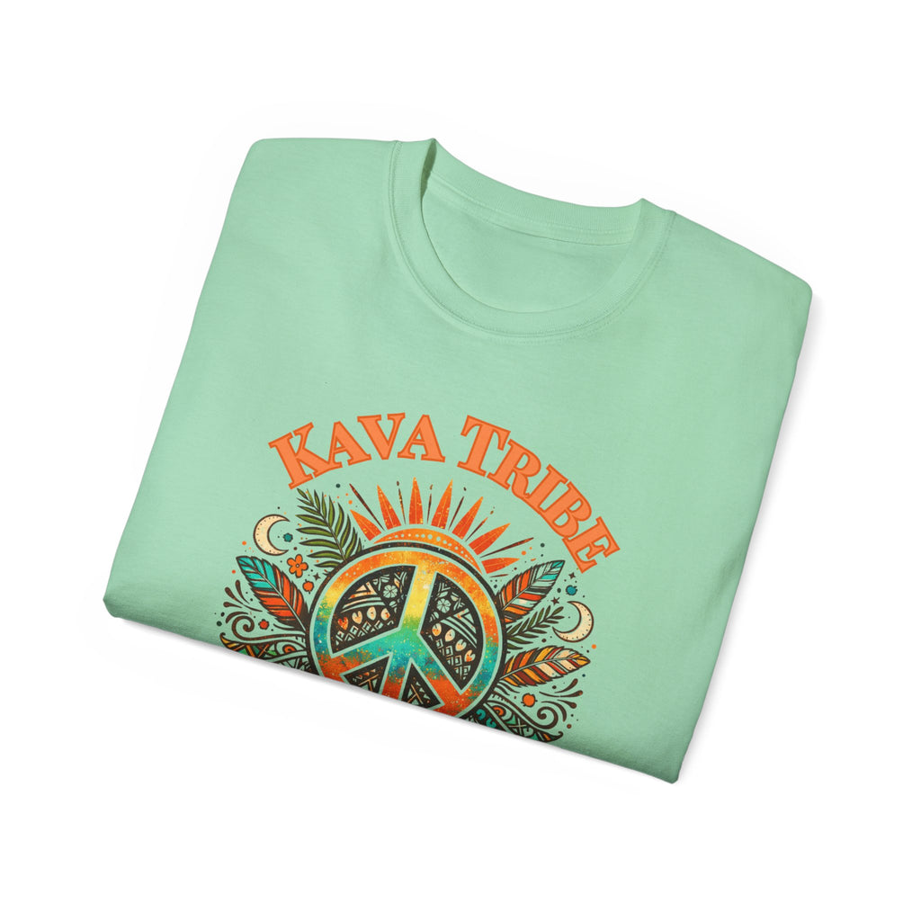 Peace Tribe Graphic Tee — "Kava Tribe: Peace Is Our Power" Retro Peace Sign T-Shirt