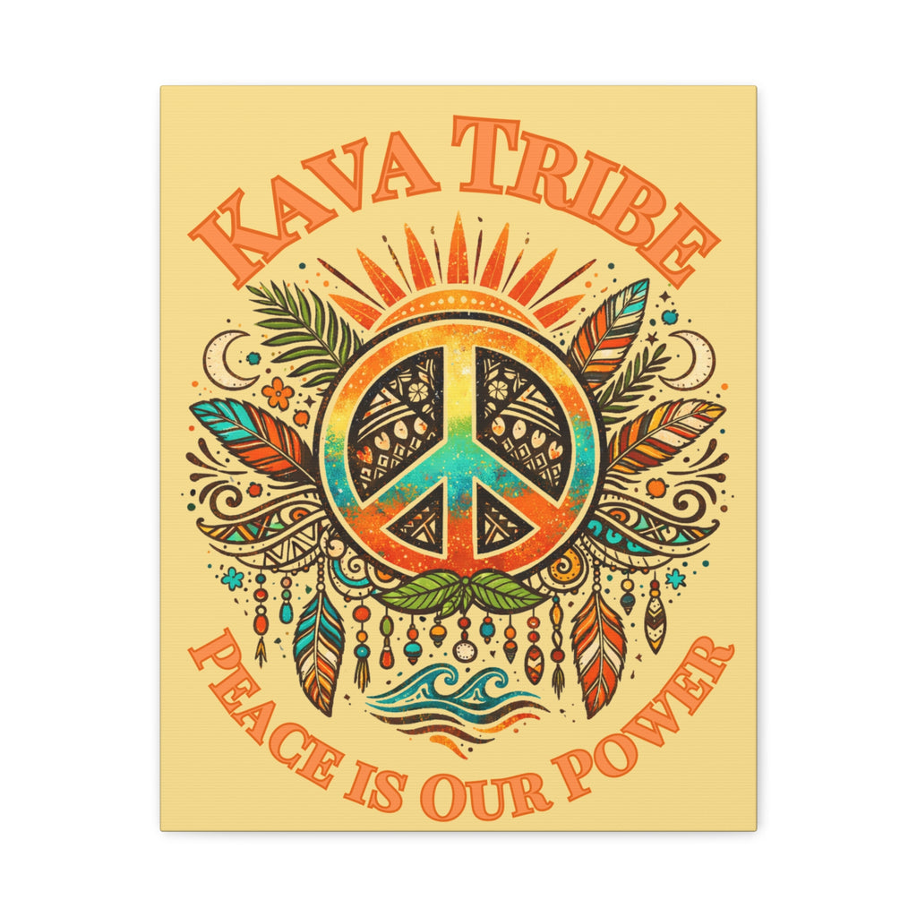 Kava Tribe Peace Is Our Power Matte Canvas Art