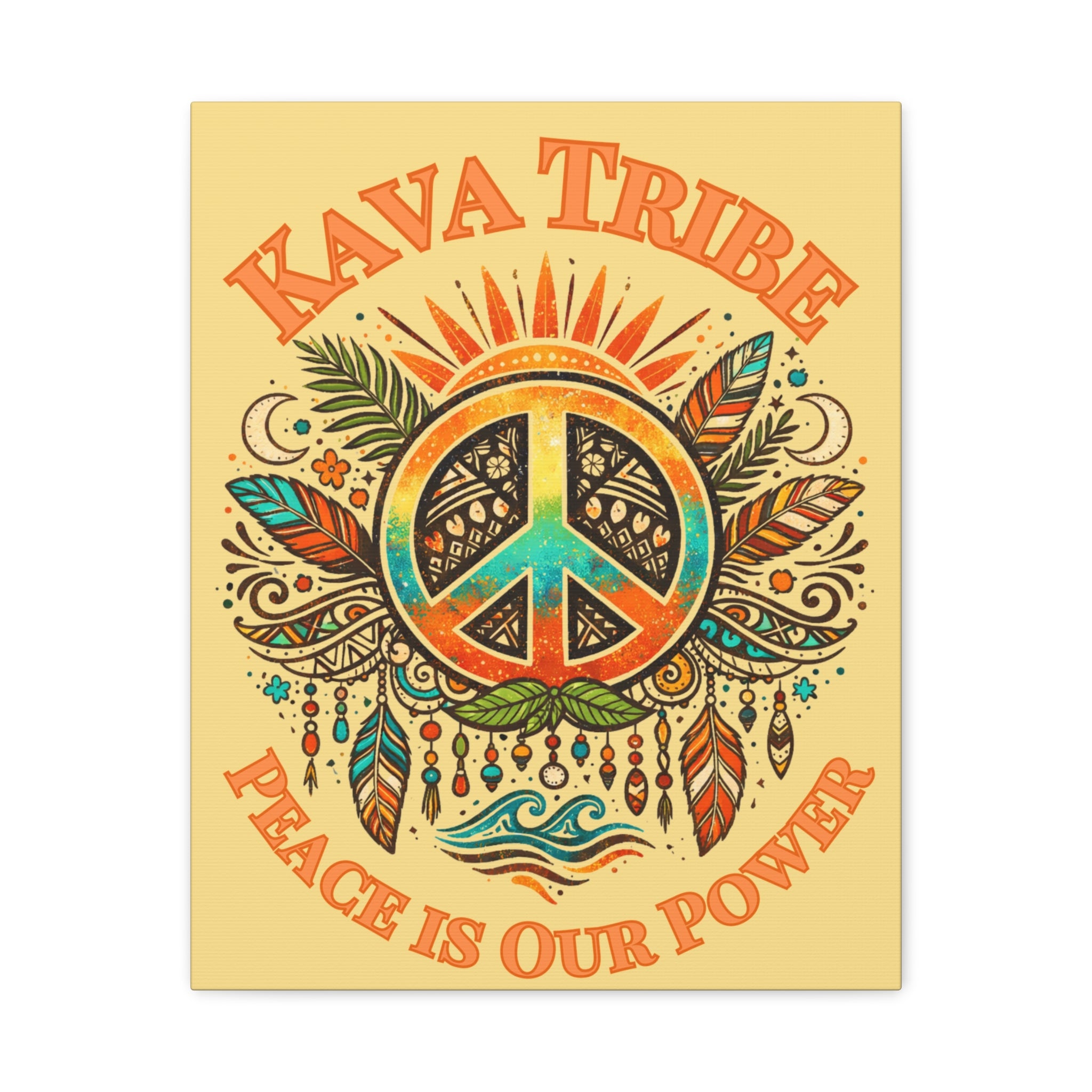 Kava Tribe Peace Is Our Power Matte Canvas Art