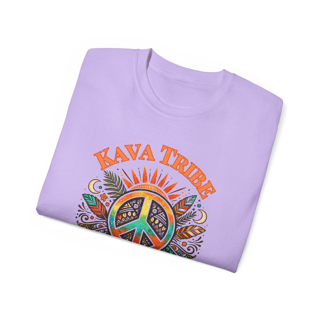 Peace Tribe Graphic Tee — "Kava Tribe: Peace Is Our Power" Retro Peace Sign T-Shirt