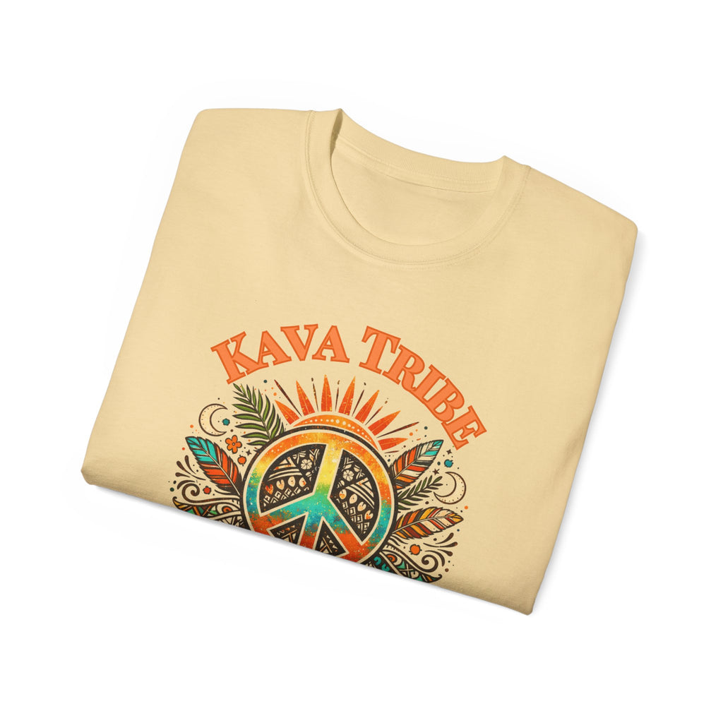 Peace Tribe Graphic Tee — "Kava Tribe: Peace Is Our Power" Retro Peace Sign T-Shirt