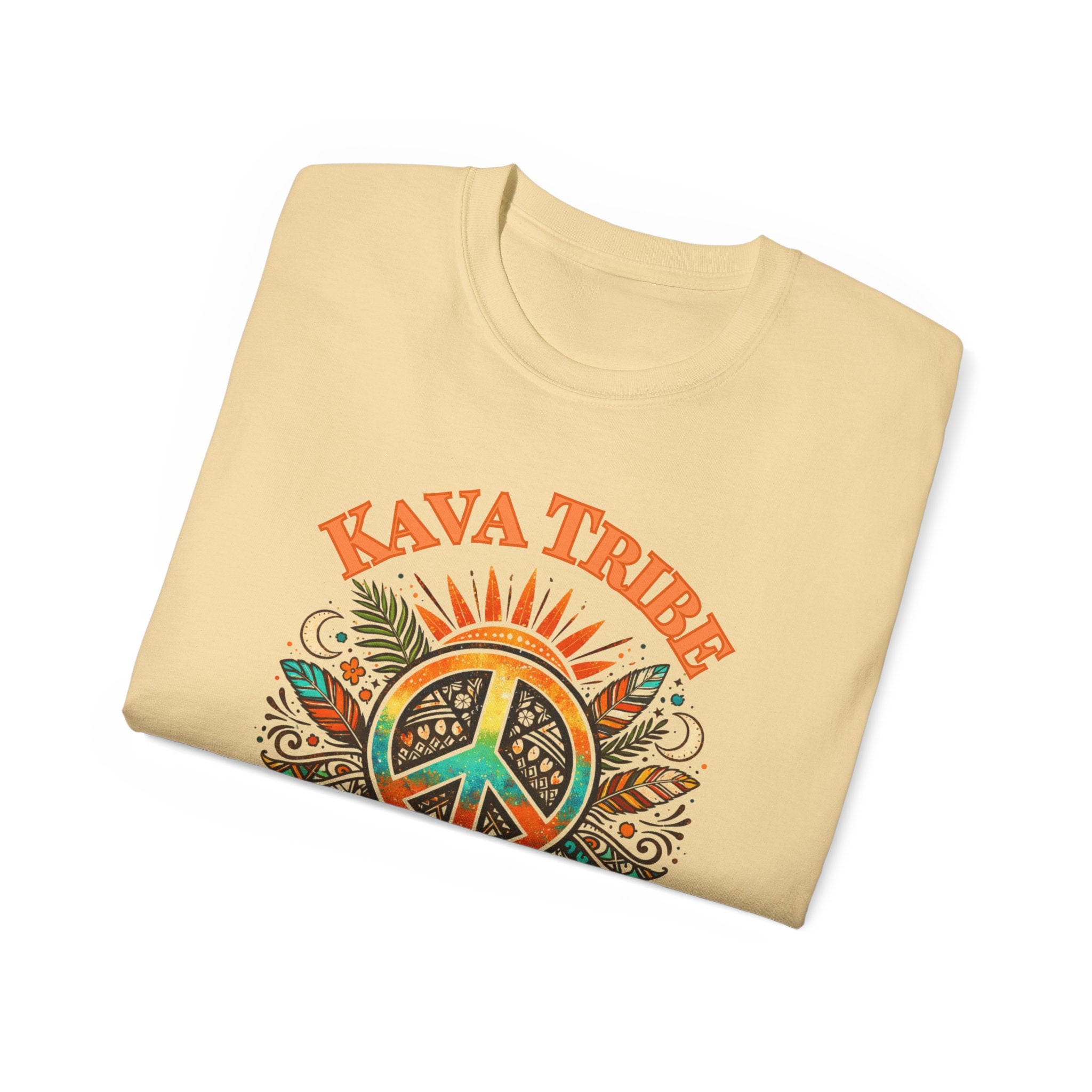 Peace Tribe Graphic Tee — "Kava Tribe: Peace Is Our Power" Retro Peace Sign T-Shirt