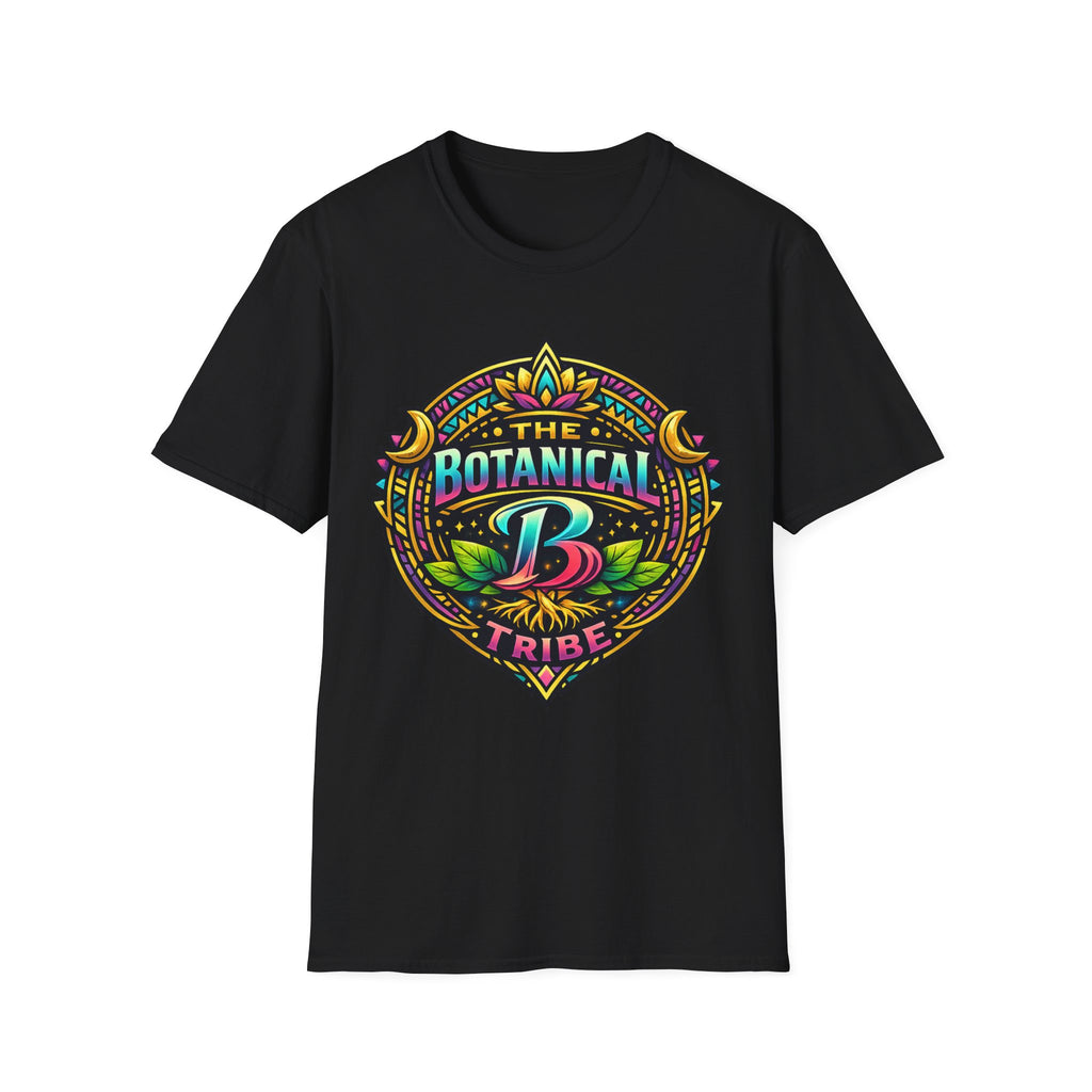 Botanical Tribe T-Shirt — Colorful Floral Badge Tee