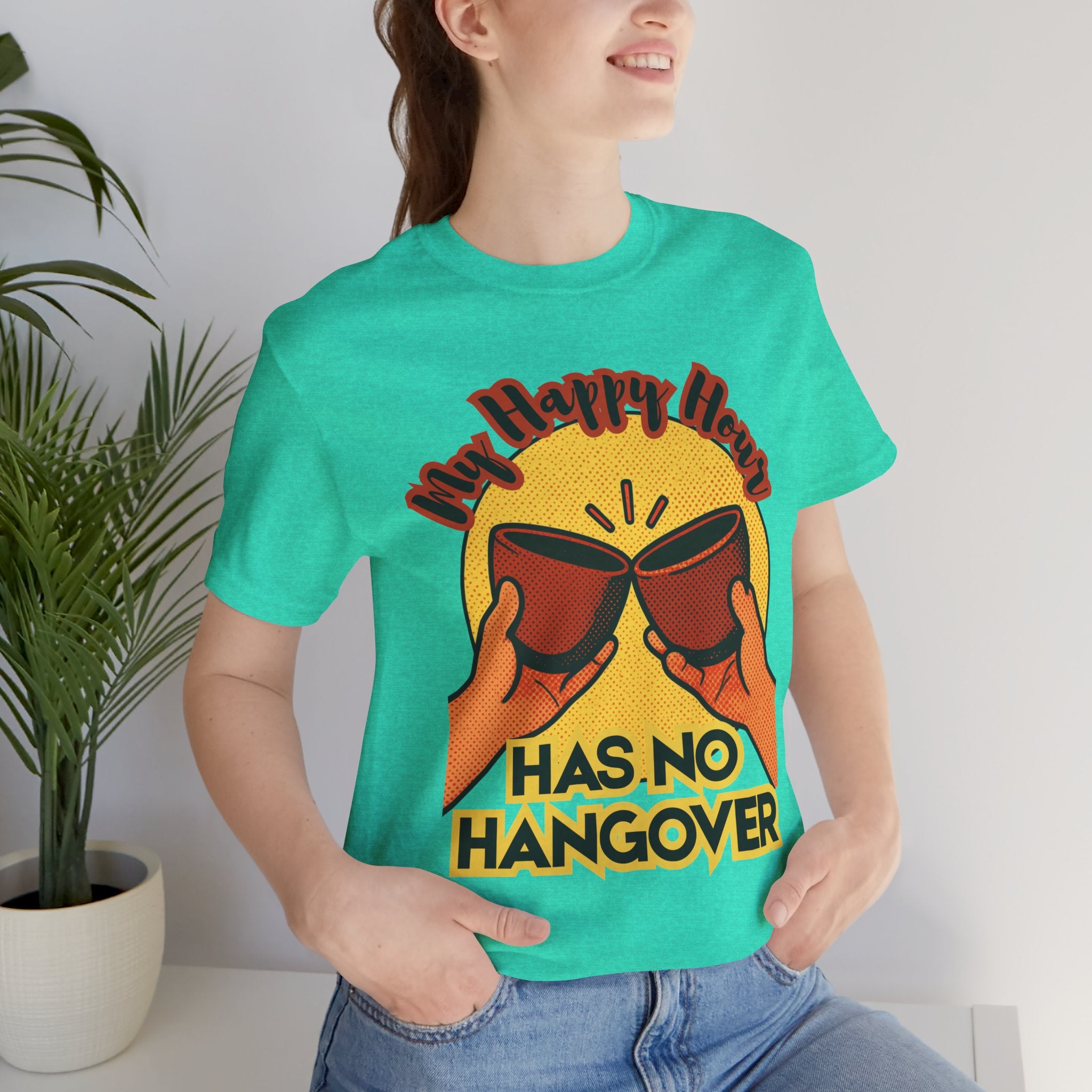 New Happy Hour Has No Hangover T-Shirt | Cheers Cocktail Graphic Tee