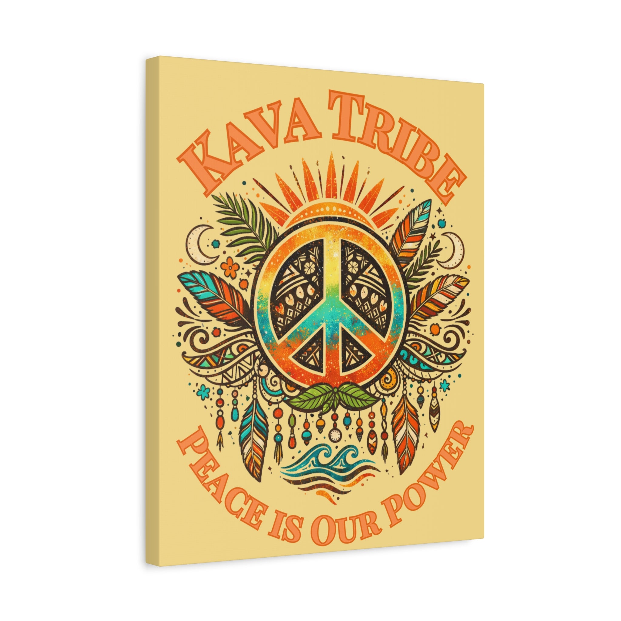Kava Tribe Peace Is Our Power Matte Canvas Art