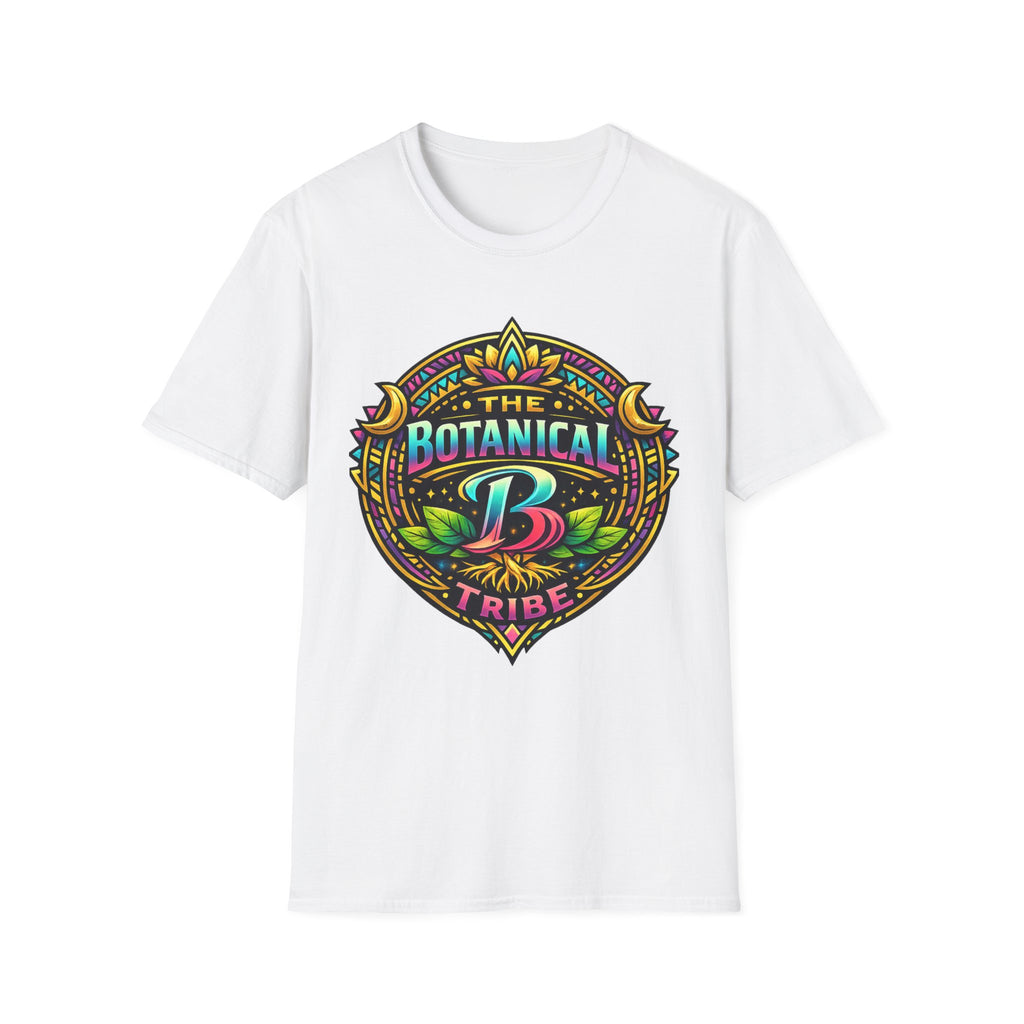 Botanical Tribe T-Shirt — Colorful Floral Badge Tee