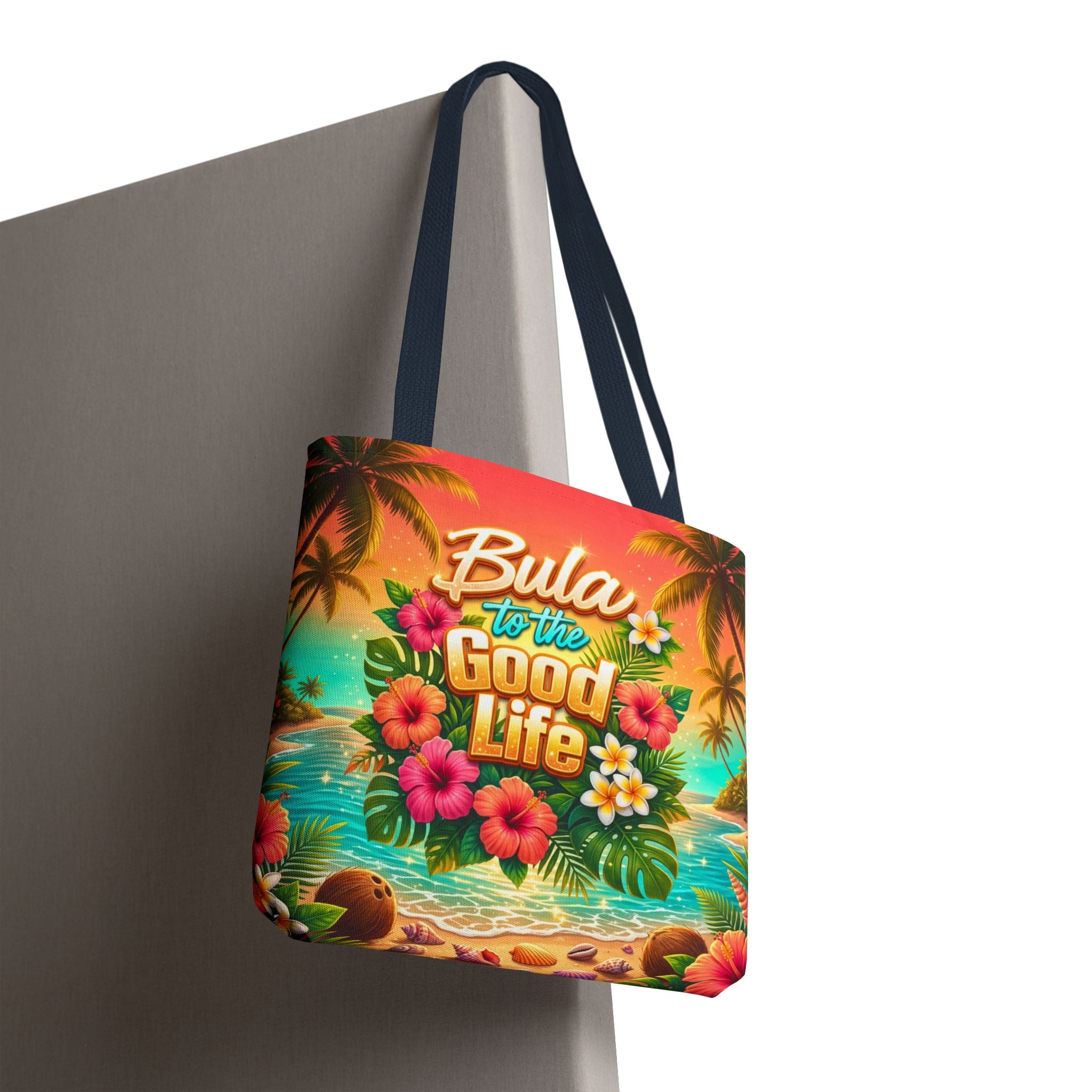 Tote Bag — "Bula to the Good Life" Tropical Hibiscus Beach Tote