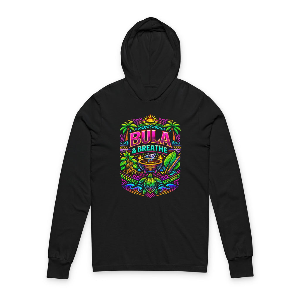 Bula & Breathe Hoodie Tee — Tropical Surf Vibe Hooded Long Sleeve