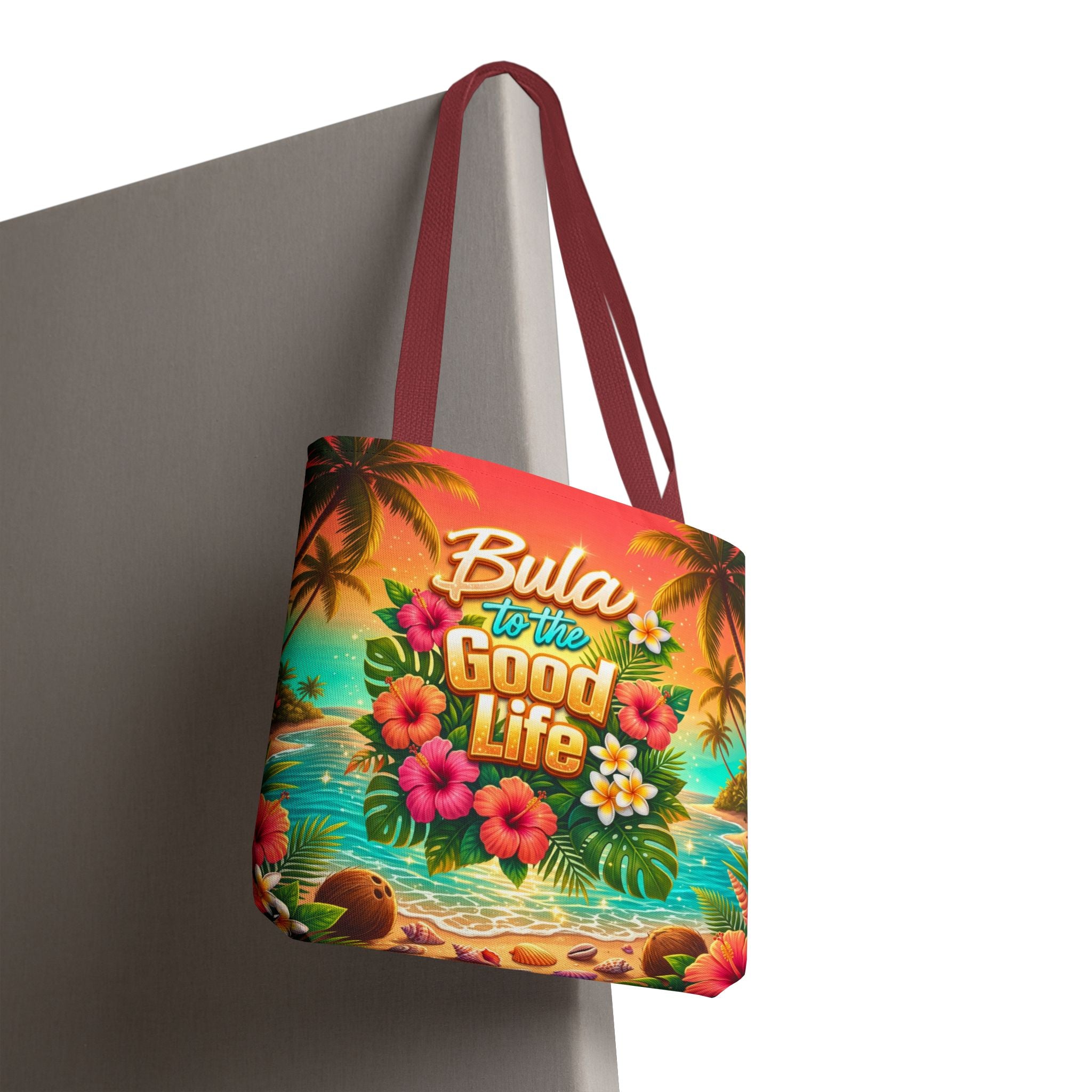 Tote Bag — "Bula to the Good Life" Tropical Hibiscus Beach Tote