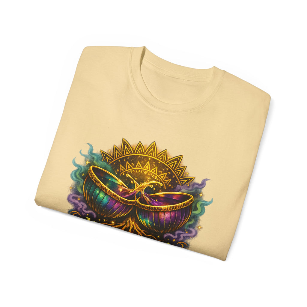 Mardi Gras Mask T-Shirt — “My Happy Hour Doesn’t Have Hangovers” Carnival Tee