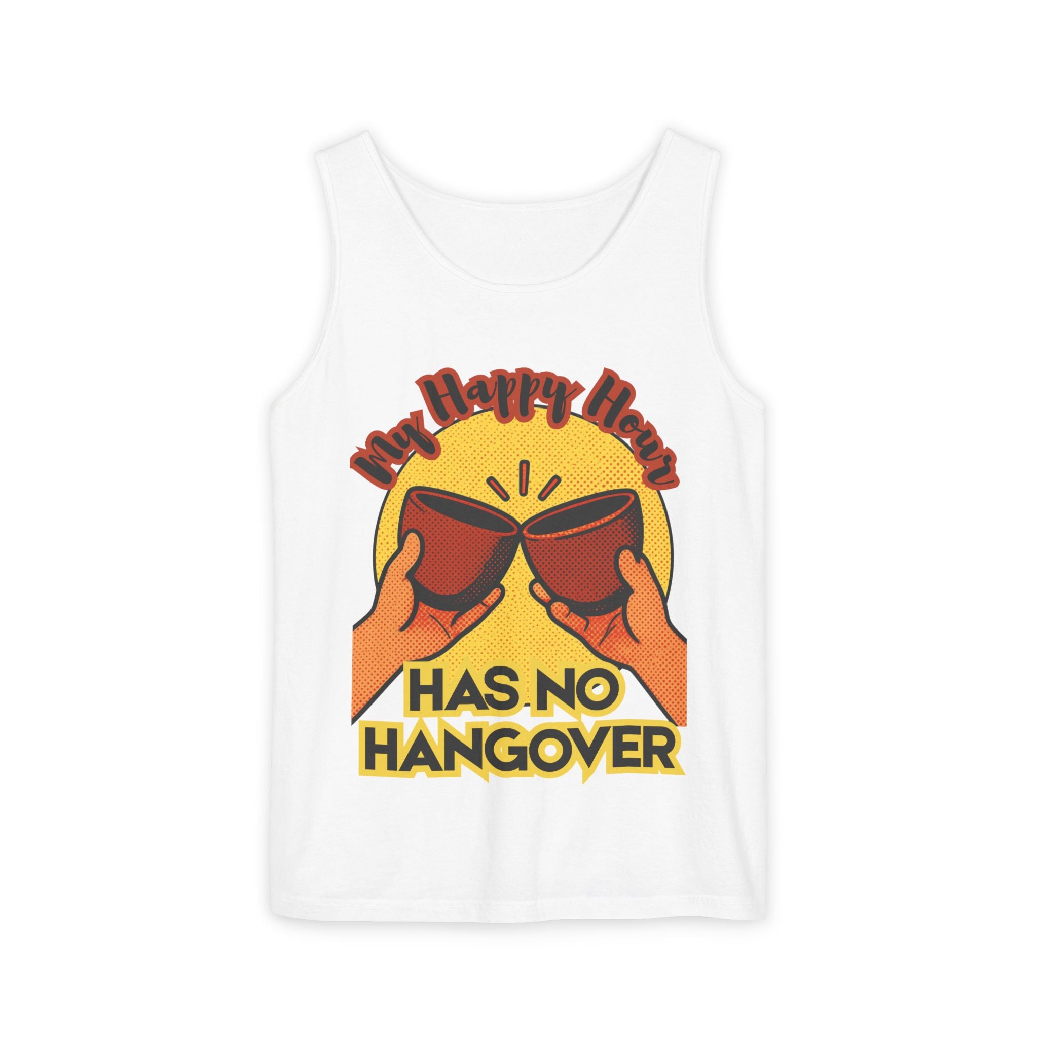 My Happy Hour Has No Hangover Tank Top | Retro Cheers Graphic Tank