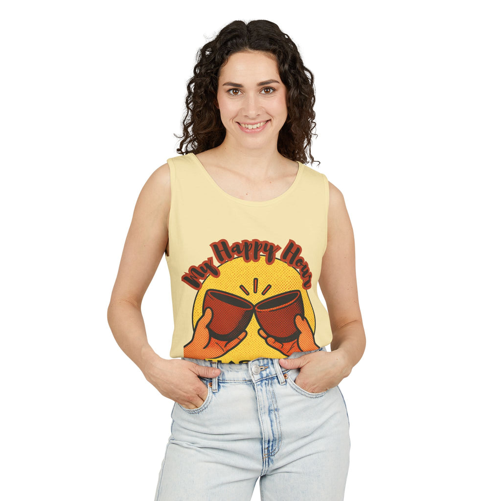 My Happy Hour Has No Hangover Tank Top | Retro Cheers Graphic Tank