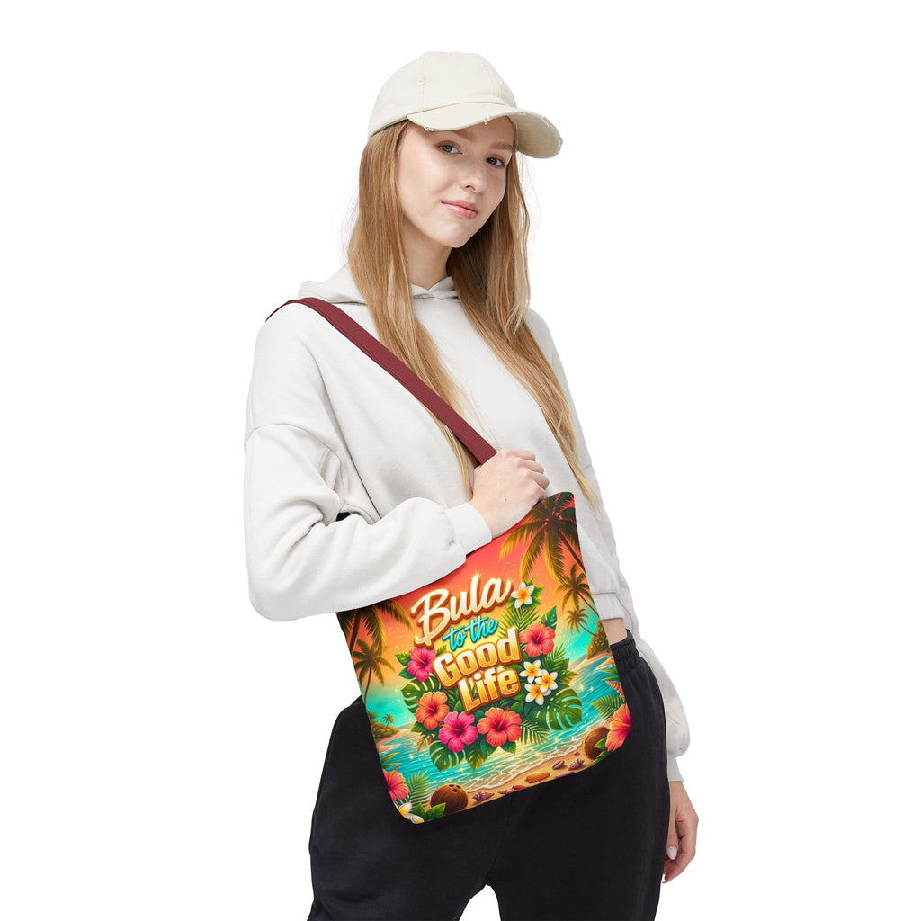 Tote Bag — "Bula to the Good Life" Tropical Hibiscus Beach Tote