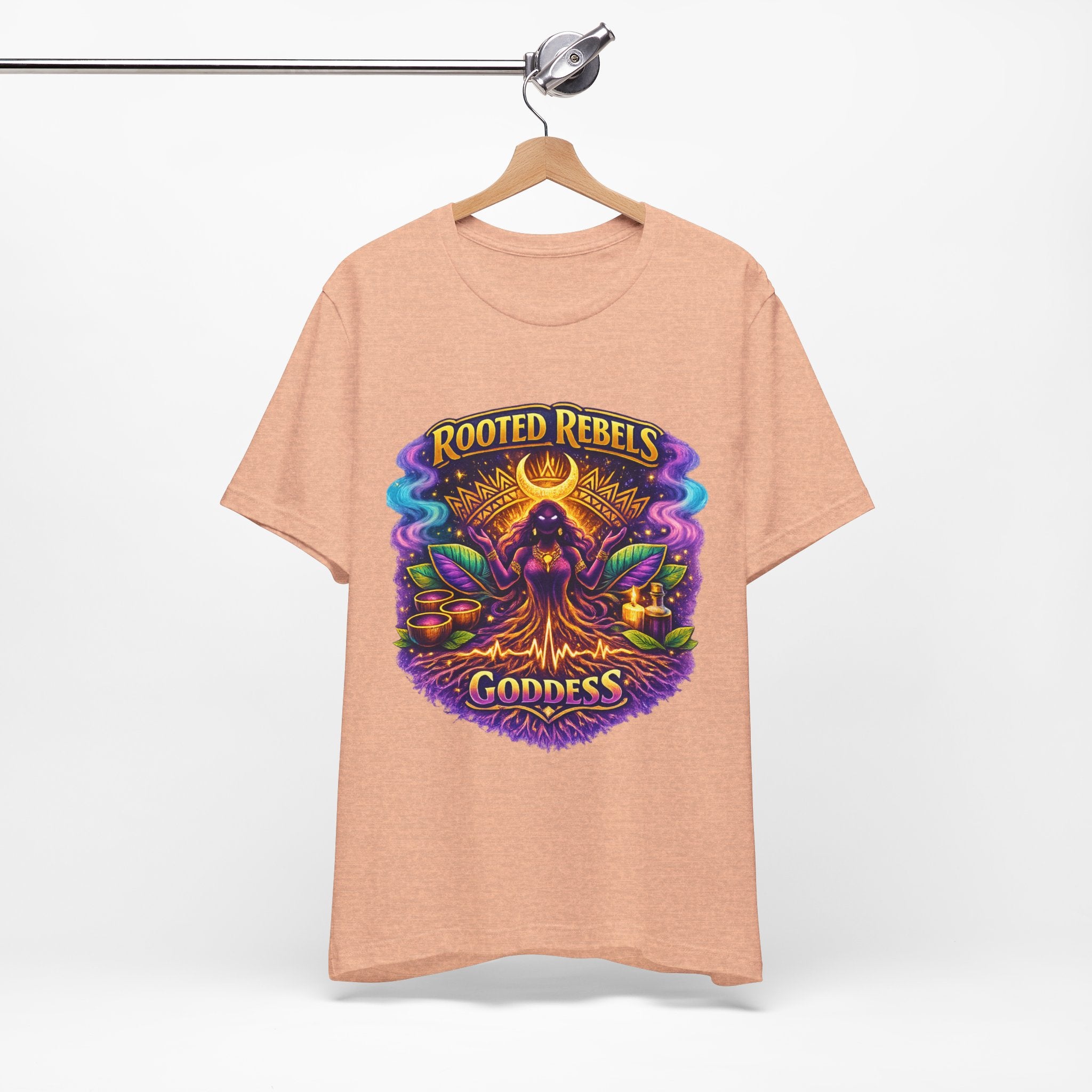 Rooted Rebels Goddess T-Shirt — Vibrant Spiritual Nature Tee