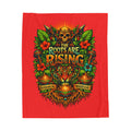 The Roots Are Rising Velveteen Plush Blanket — Botanical Warrior Skull & Tiger Throw