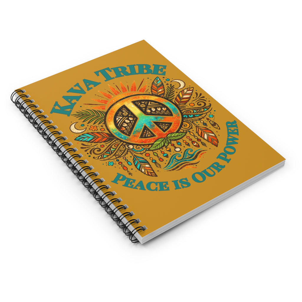 Kava Tribe Peace Spiral Notebook — Ruled Journal for Mindful Notes