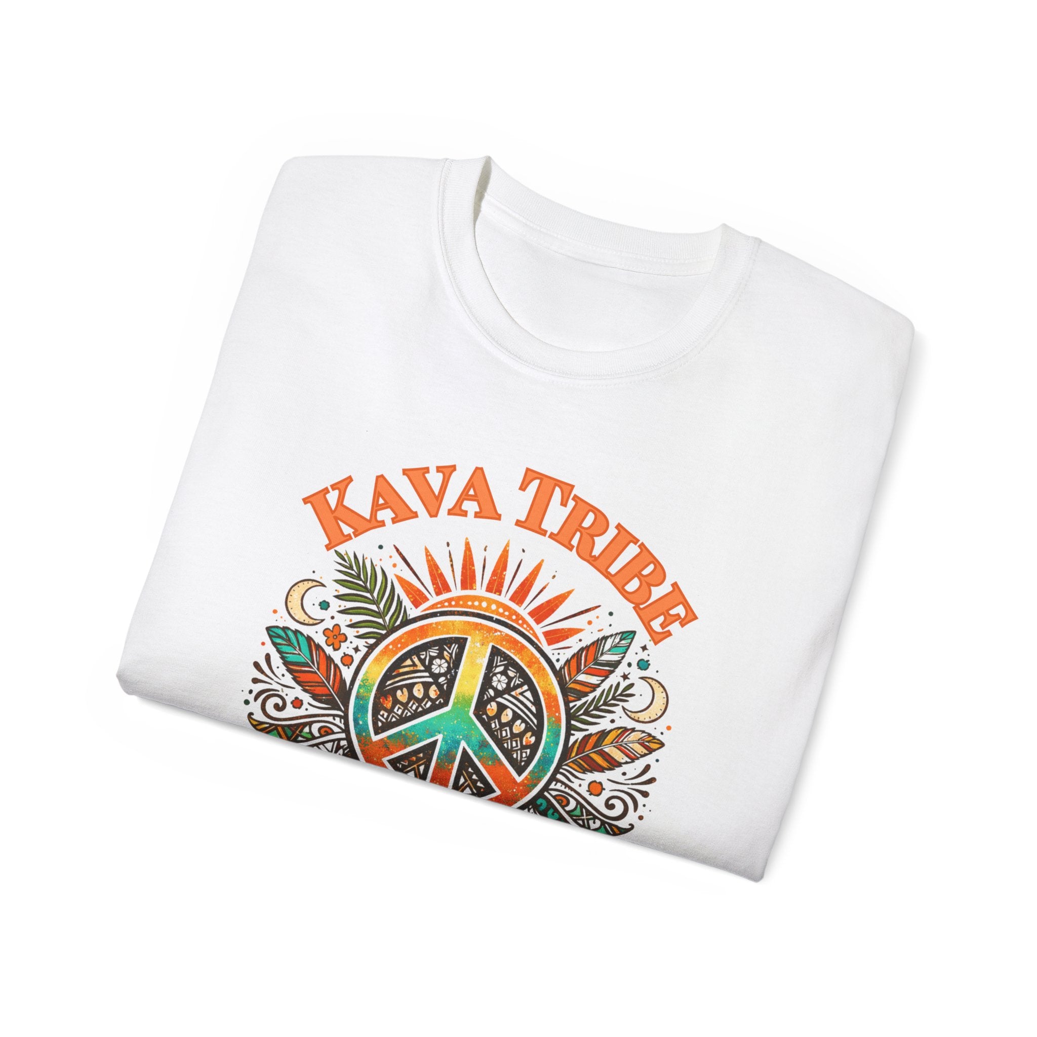 Peace Tribe Graphic Tee — "Kava Tribe: Peace Is Our Power" Retro Peace Sign T-Shirt