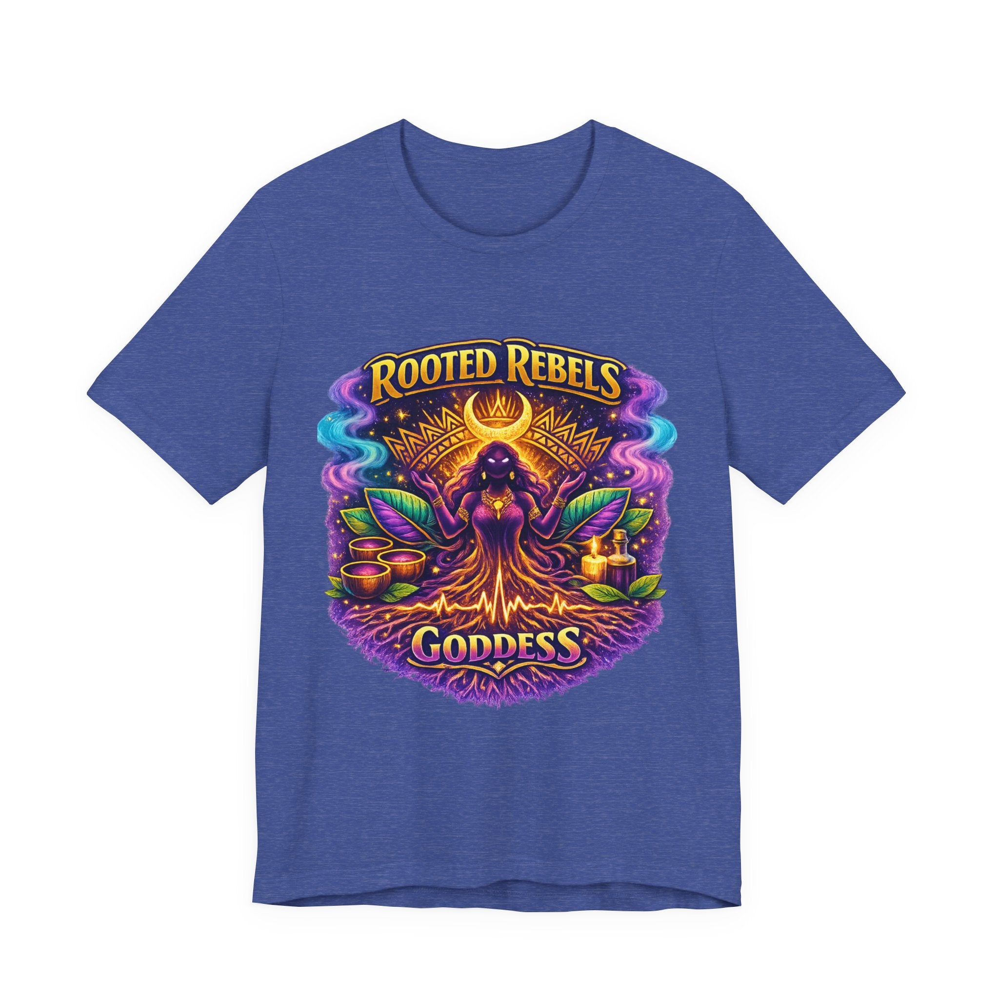 Rooted Rebels Goddess T-Shirt — Vibrant Spiritual Nature Tee