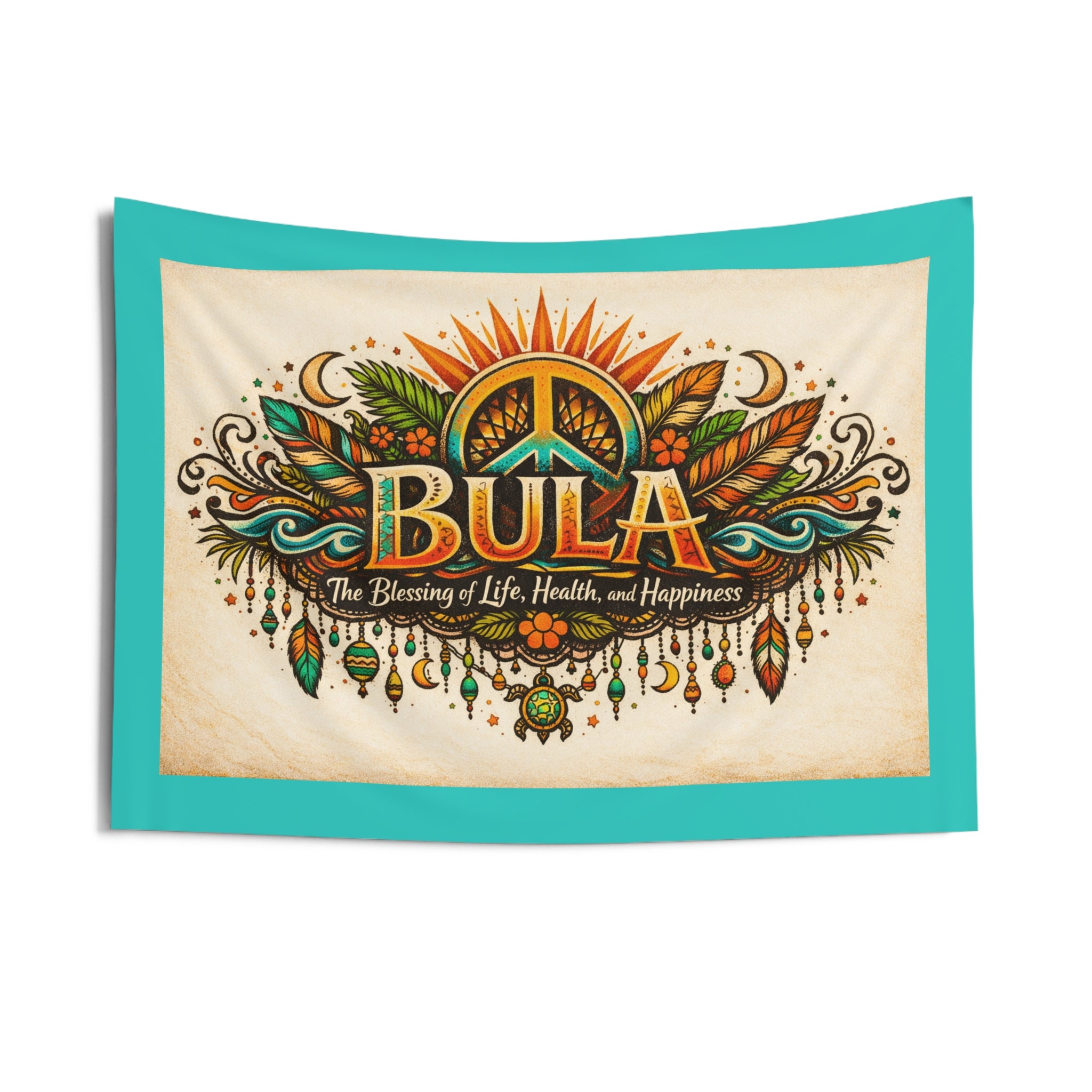 Wall Tapestry — BULA Sun Peace Design (The Blessing of Life, Health & Happiness)